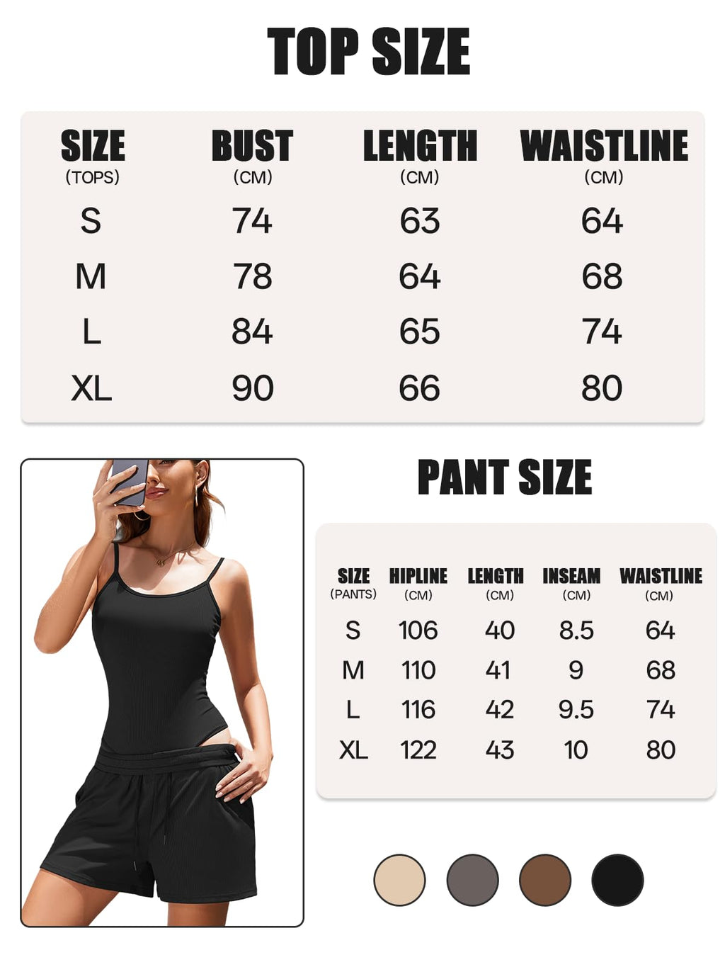 Rayson Completo da Donna Estivo 2 Pezzi Curvy Eleganti Tuta Completa Corta Donna con Spalline Sottili Body Tops e Pantaloncini Set per Running Yoga Sportivo