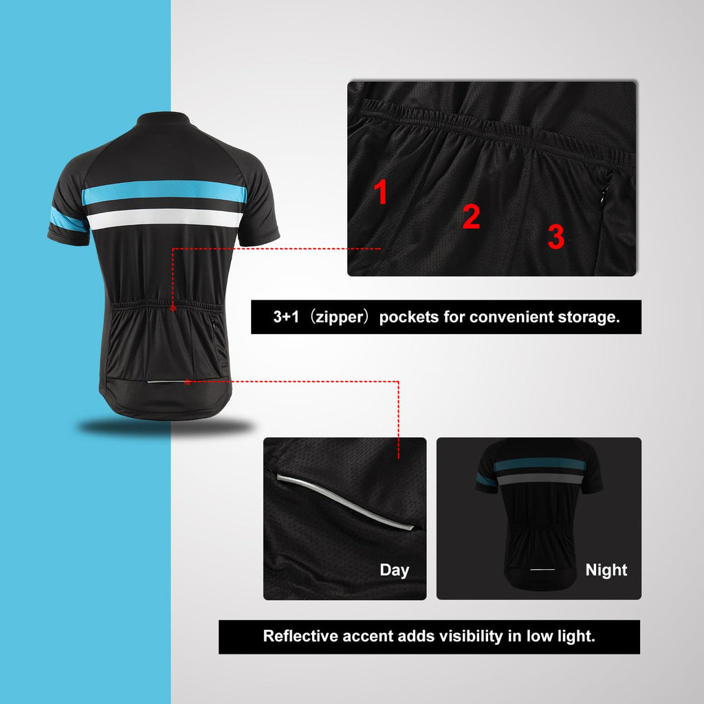 BERGRISAR Maglia da Ciclismo a Maniche Corte da Uomo, Traspirante Leggero Estiva Abbigliamento per MTB Bici