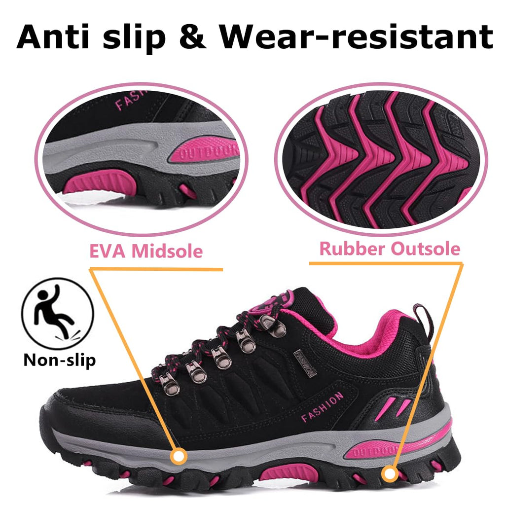 Scarpe da Trekking da Donna Scarpe Sportive Basse Scarpe da Trekking Leggere all'aperto Scarpe da Trekking Antiscivolo Adatte al Campeggio e all'escursionismo Nero Grigio Viola Rosa 36-42EU