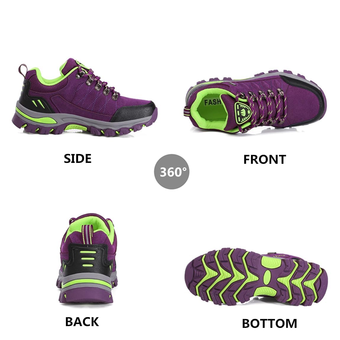 Scarpe da Trekking da Donna Scarpe Sportive Basse Scarpe da Trekking Leggere all'aperto Scarpe da Trekking Antiscivolo Adatte al Campeggio e all'escursionismo Nero Grigio Viola Rosa 36-42EU