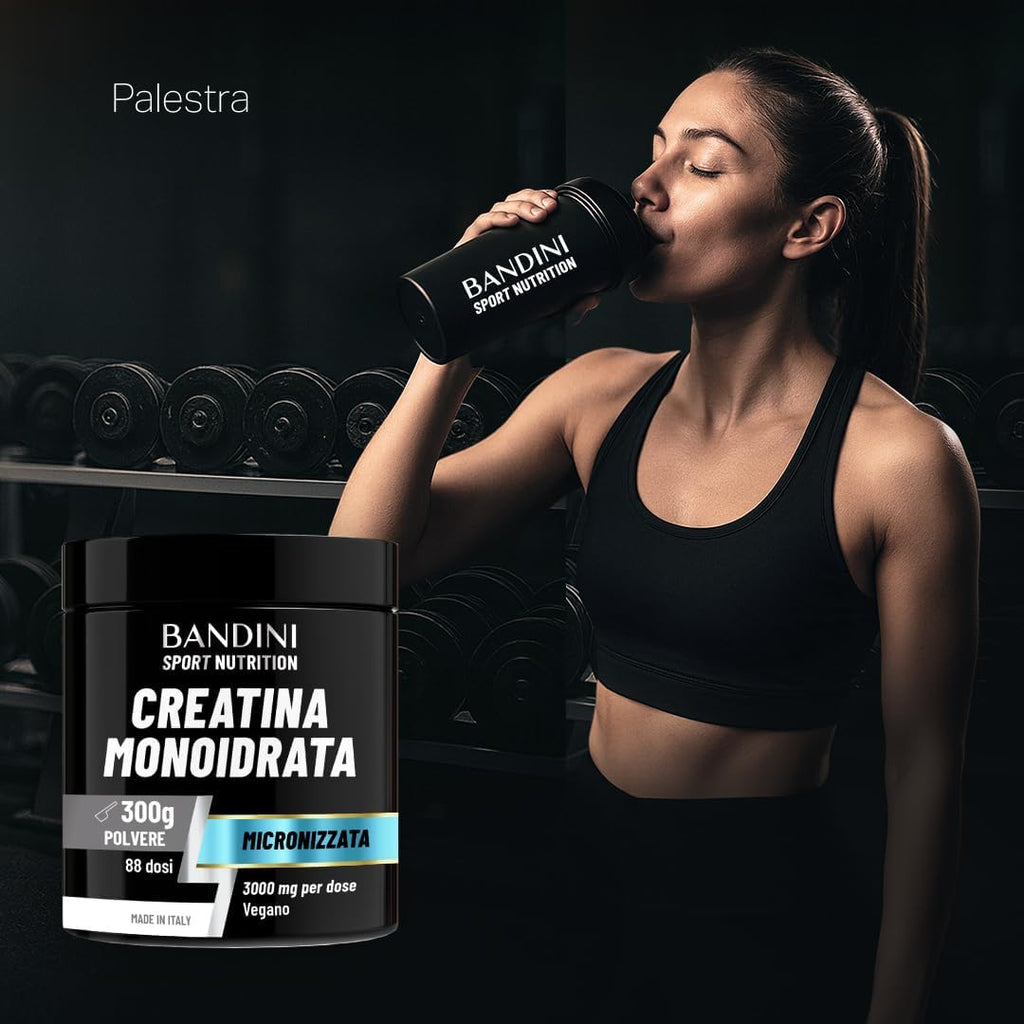 Bandini® Creatina Monoidrata in Polvere Pura al 100% - Integratore per Allenamento, Sport, Palestra e Pre Workout - Include Dosatore - 100% Vegan - A base di Creatine Monoidrato