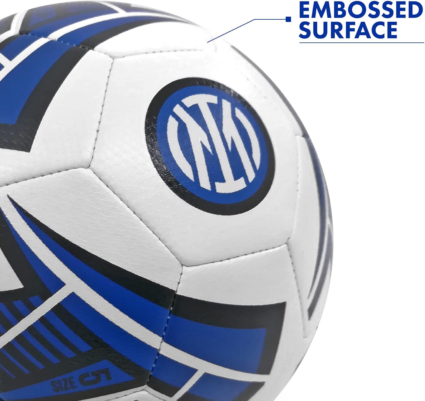 Mondo Sport - Pallone da Calcio cucito F.C. Inter Milano - size 5 - 410 g - Prodotto ufficiale - Colore Nero/azzurro/bianco - 13642