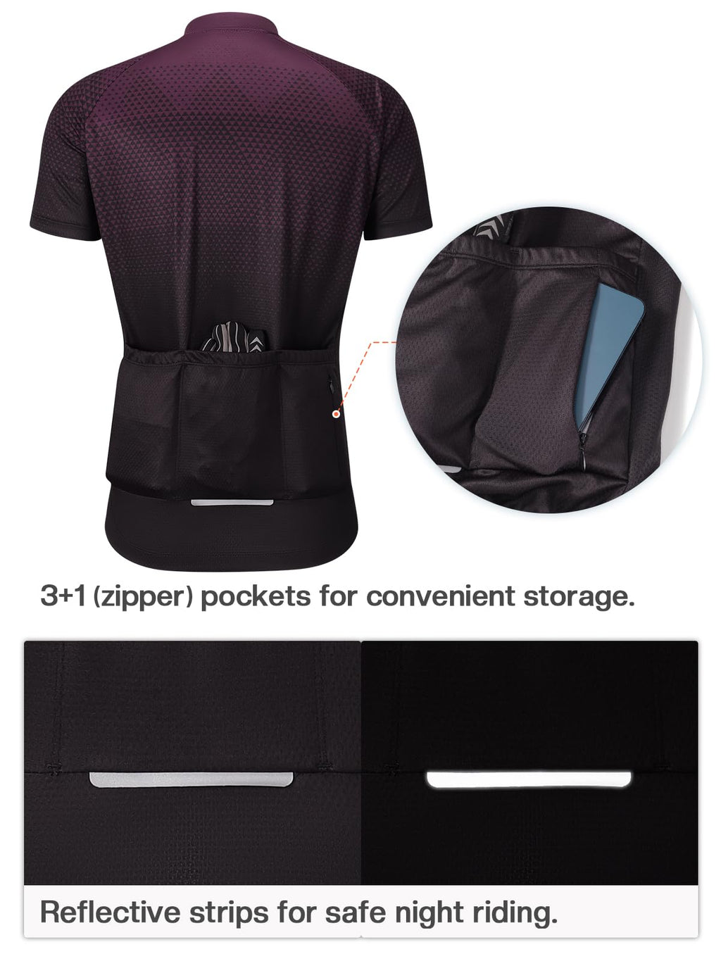 BERGRISAR Maglia da Ciclismo a Maniche Corte da Uomo, Traspirante Leggero Estiva Abbigliamento per MTB Bici