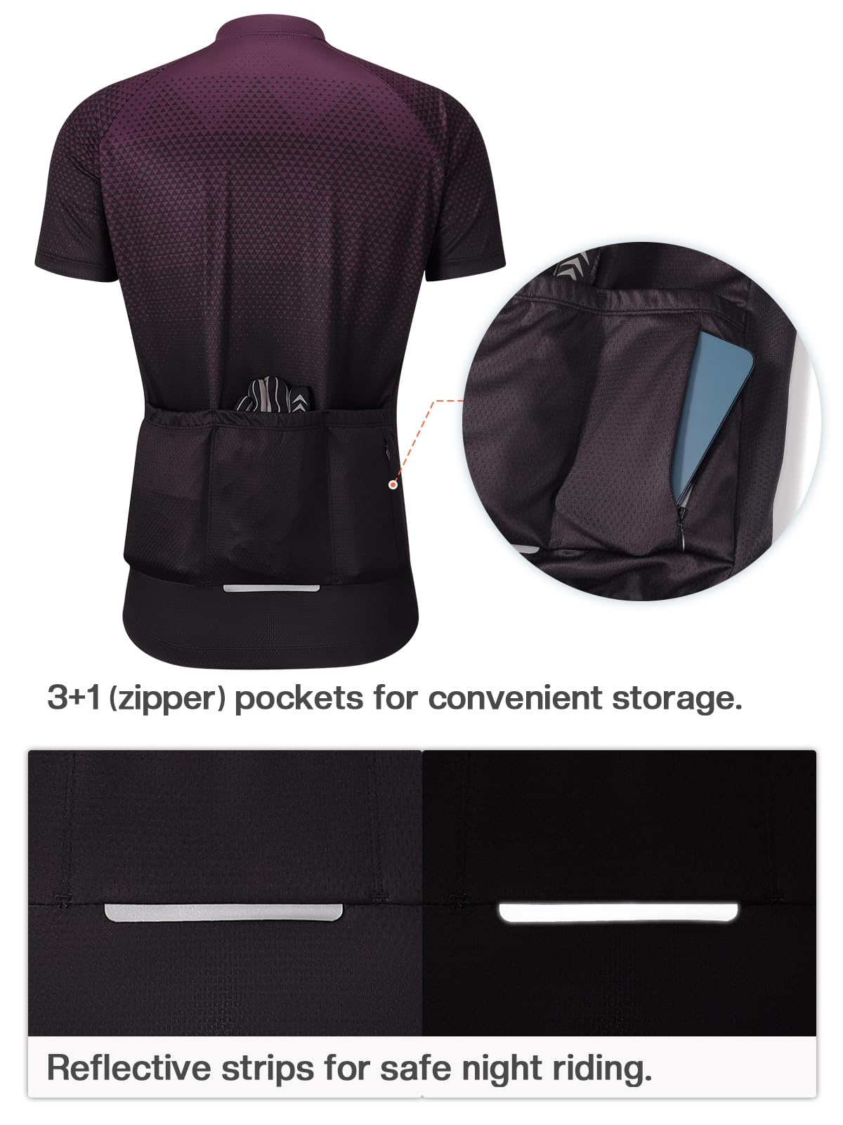BERGRISAR Maglia da Ciclismo a Maniche Corte da Uomo, Traspirante Leggero Estiva Abbigliamento per MTB Bici