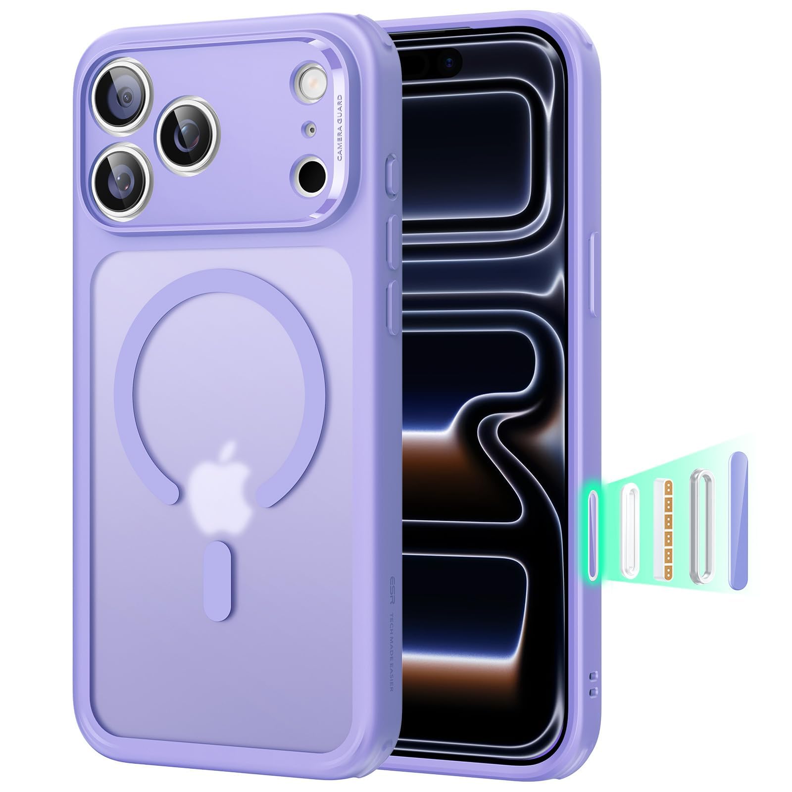 ESR Cover per iPhone 17 Pro Max, Custodia per controllo della fotocamera, Compatibile con MagSafe, Protezione antiurto di livello militare, Angoli Air Guard ammortizzanti, Trasparente