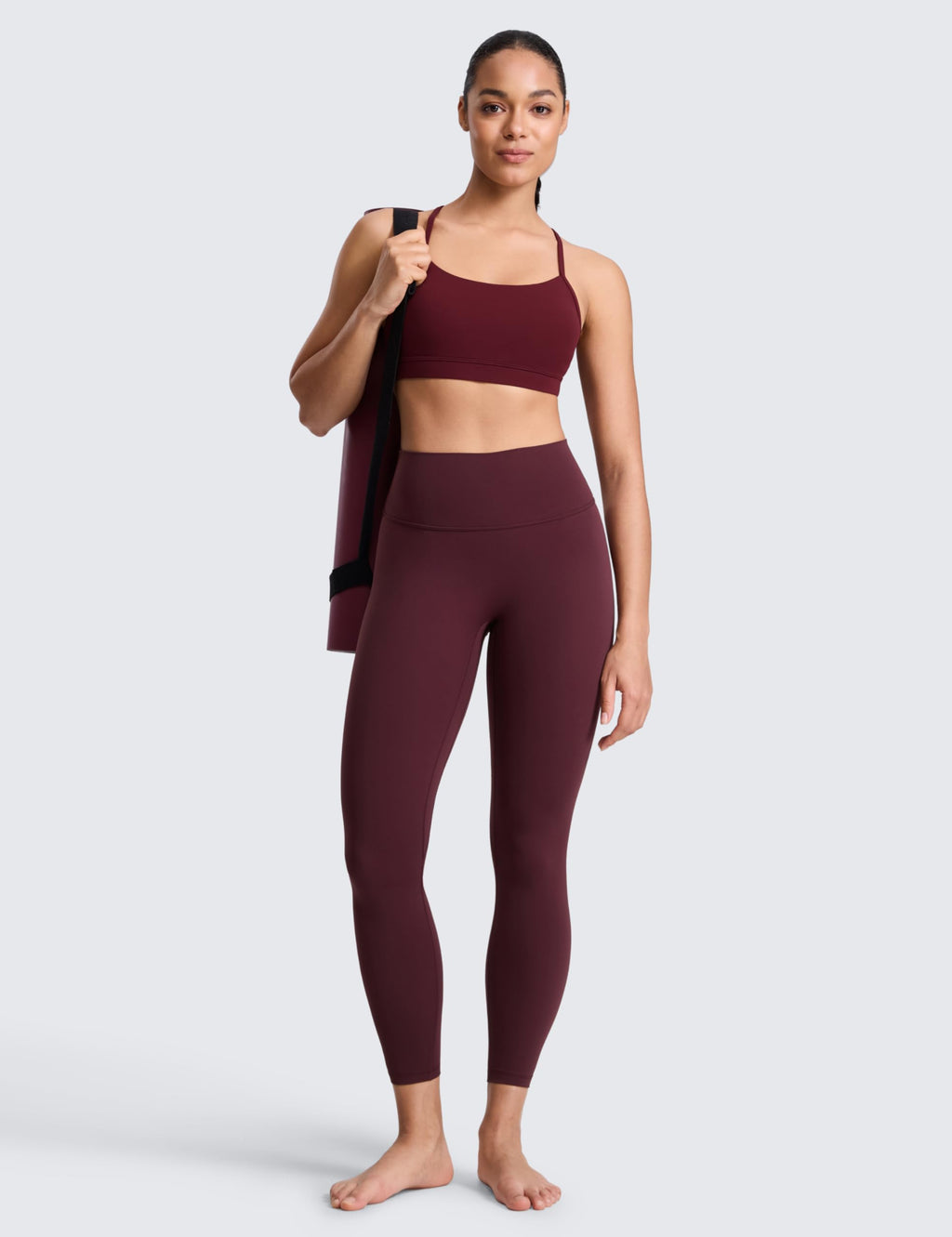 CRZ YOGA SculptAir No Frontale Cucitura Yoga Leggings 64cm - Alto Sciancrato Donna Allenamento Pantaloni