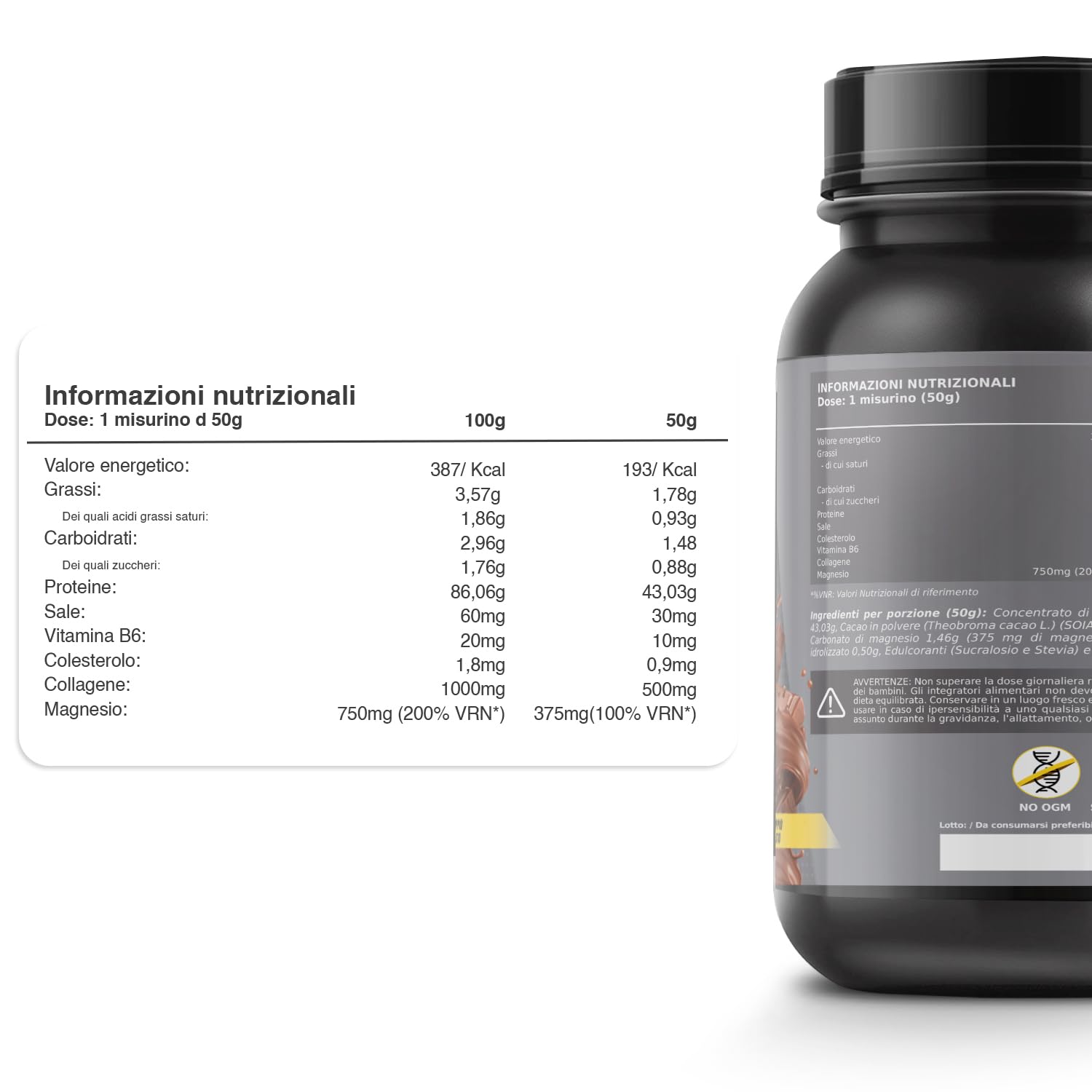 Whey Protein | Proteina Whey pura con Collagene + Magnesio | Migliora i tuoi allenamenti | Protegge e aumenta la massa muscolare | 1000g di proteina (Cioccolato)