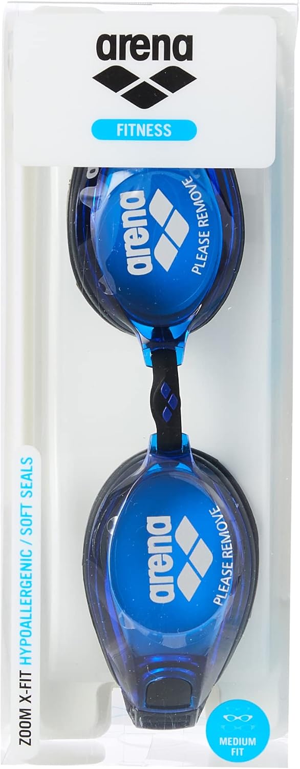 Arena Zoom X-Fit Occhialini Nuoto Anti-Appannamento Unisex Adulto, Occhialini Piscina con Ampie Lenti, Protezione UV, Ponte Nasale Regolabile, Guarnizioni in Silicone