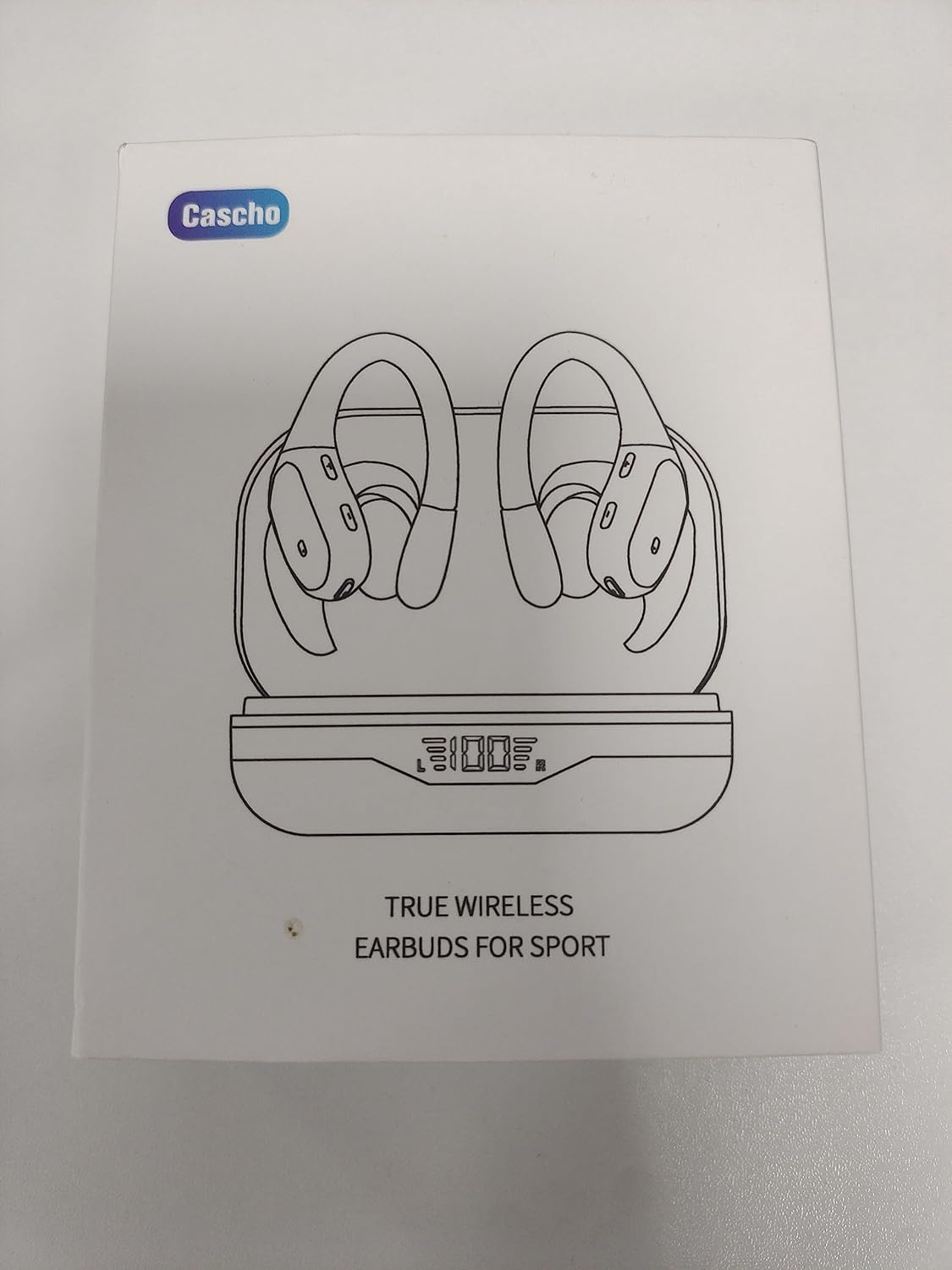 Cuffie Bluetooth, Sport Auricolari Bluetooth 5.3 con Gancio per Orecchio, 60H con Indicatore LED per Cassa di Ricarica, Chiamata ENC HD, Vestibilità Comoda, Basso Profondo, IPX7 Impermeabile(Nero).