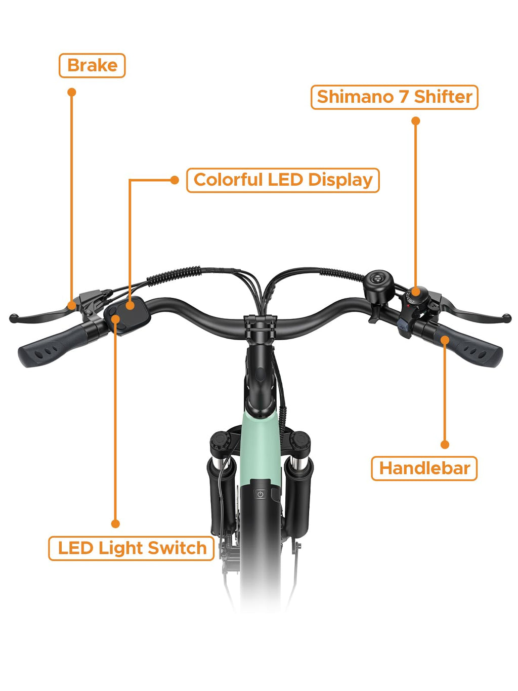 HillMiles MileCity1 Bicicletta elettrica per adulti da 26", batteria rimovibile da 36V 13Ah a 7 velocità, e-bike da 25 km/h e 80-100 km di autonomia per pendolari urbani