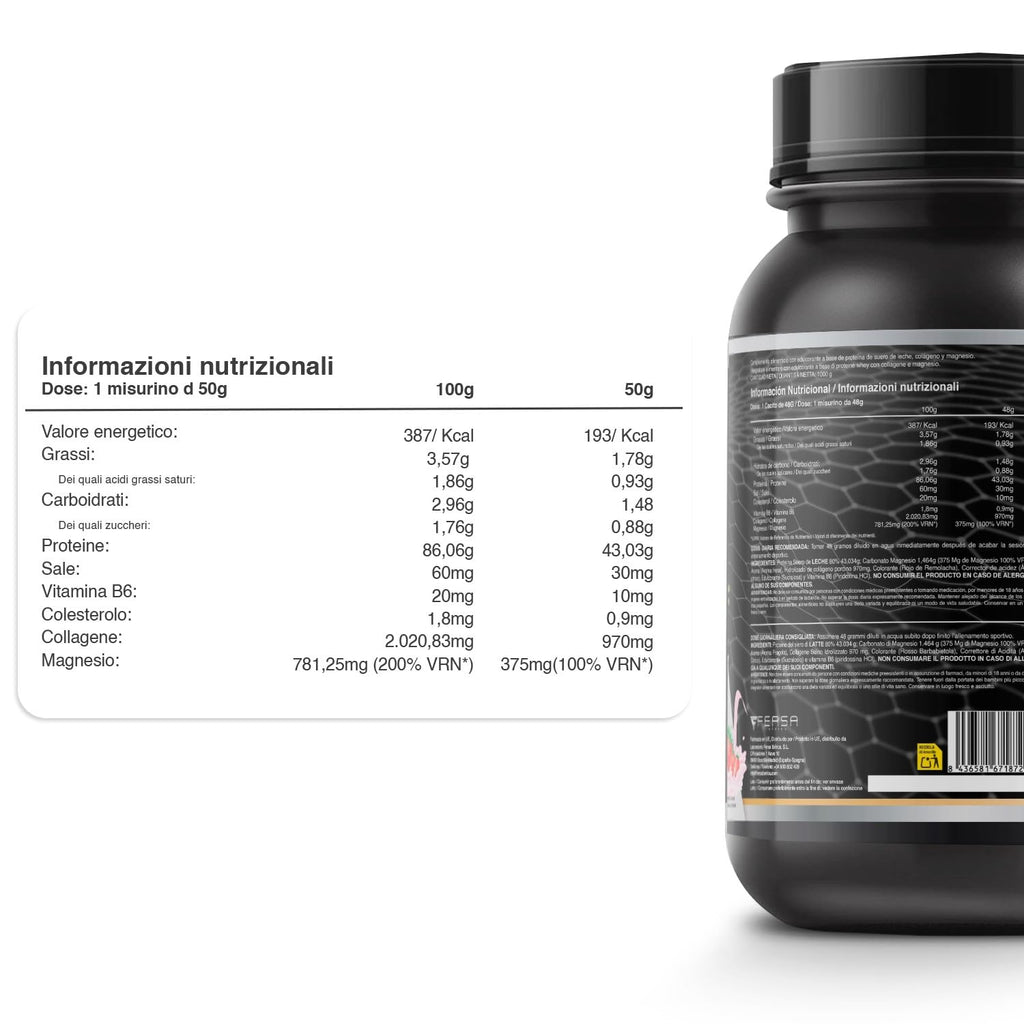 Whey Protein | Proteina Whey pura con Collagene + Magnesio | Migliora i tuoi allenamenti | Protegge e aumenta la massa muscolare | 1000g di proteina (Cioccolato)