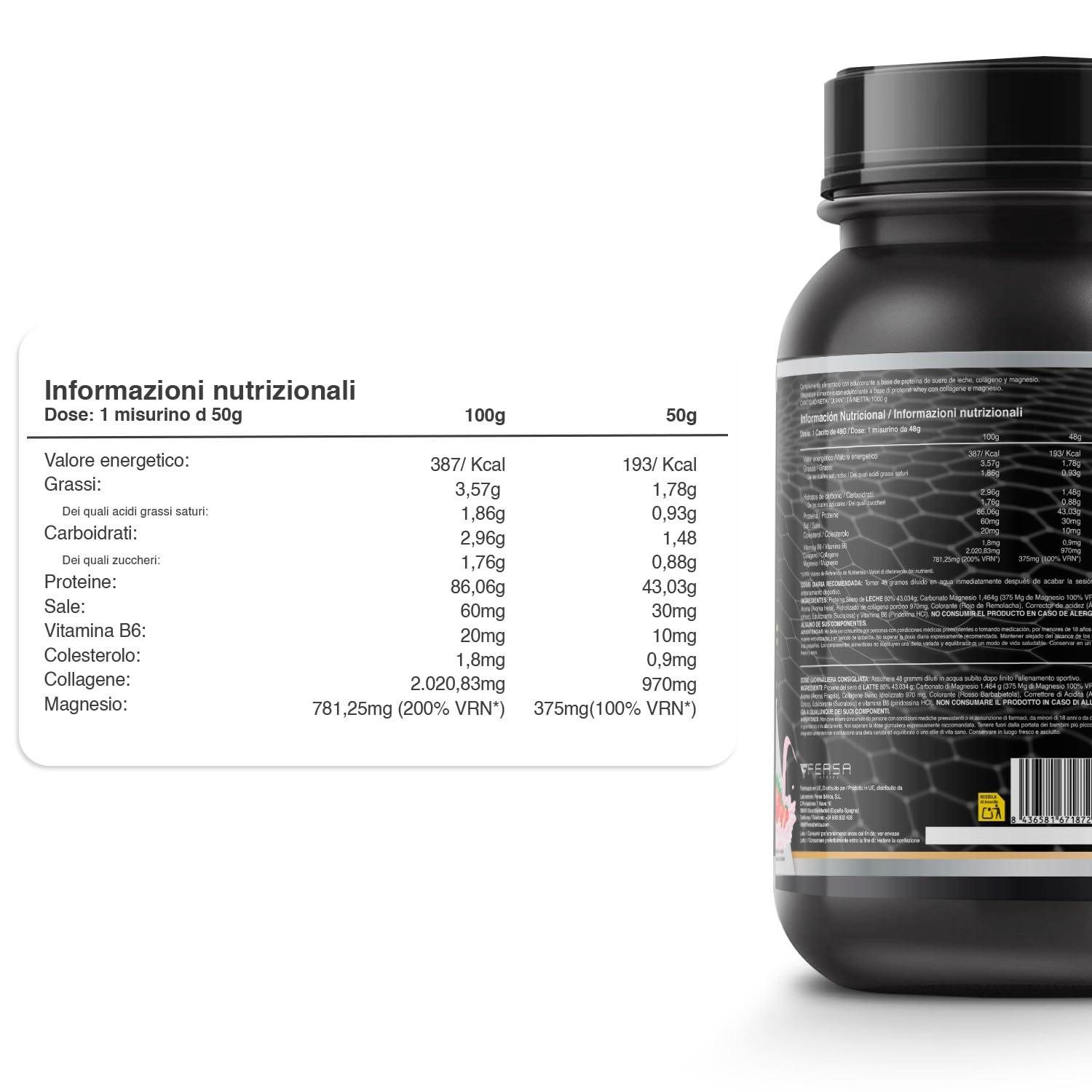 Whey Protein | Proteina Whey pura con Collagene + Magnesio | Migliora i tuoi allenamenti | Protegge e aumenta la massa muscolare | 1000g di proteina (Cioccolato)