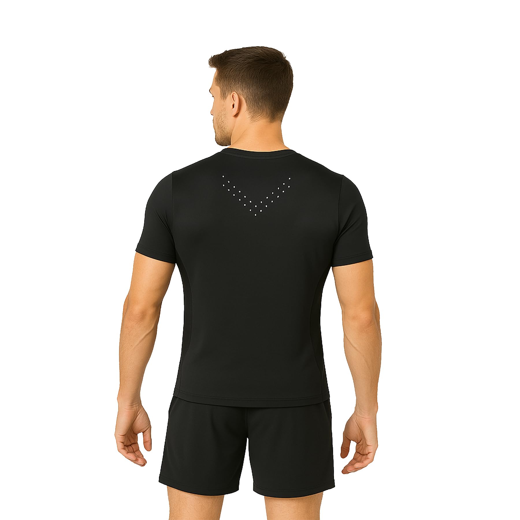 AMZSPORT Maglietta a Compressione da Uomo, a Maniche Corte, Funzionale, Cool Dry, per Allenamento e Corsa
