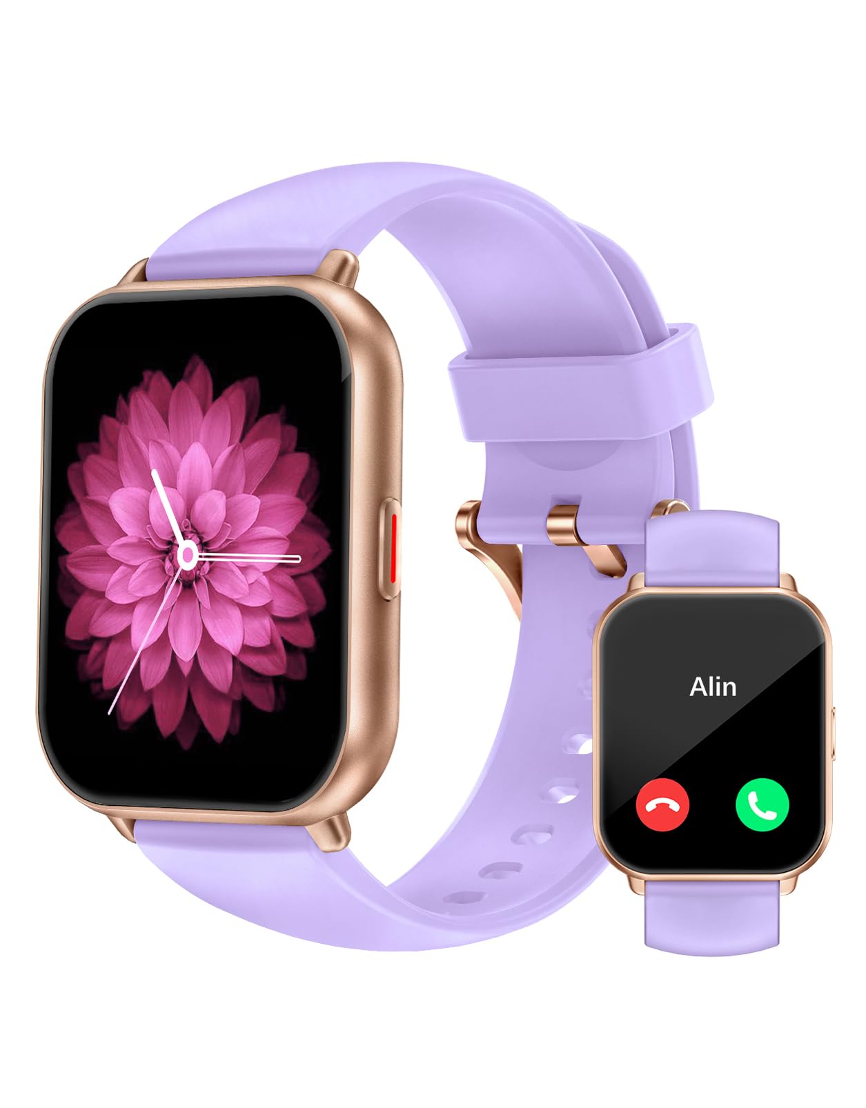 RUIMEN Smartwatch Donna Chiamate Bluetooth Musica Orologio Sportive Contapassi da Polso Cardiofrequenzimetro Saturazione Ossigeno Fitness Tracker Ciclo Mestruale Controllo Sonno per Android iOS Rosa