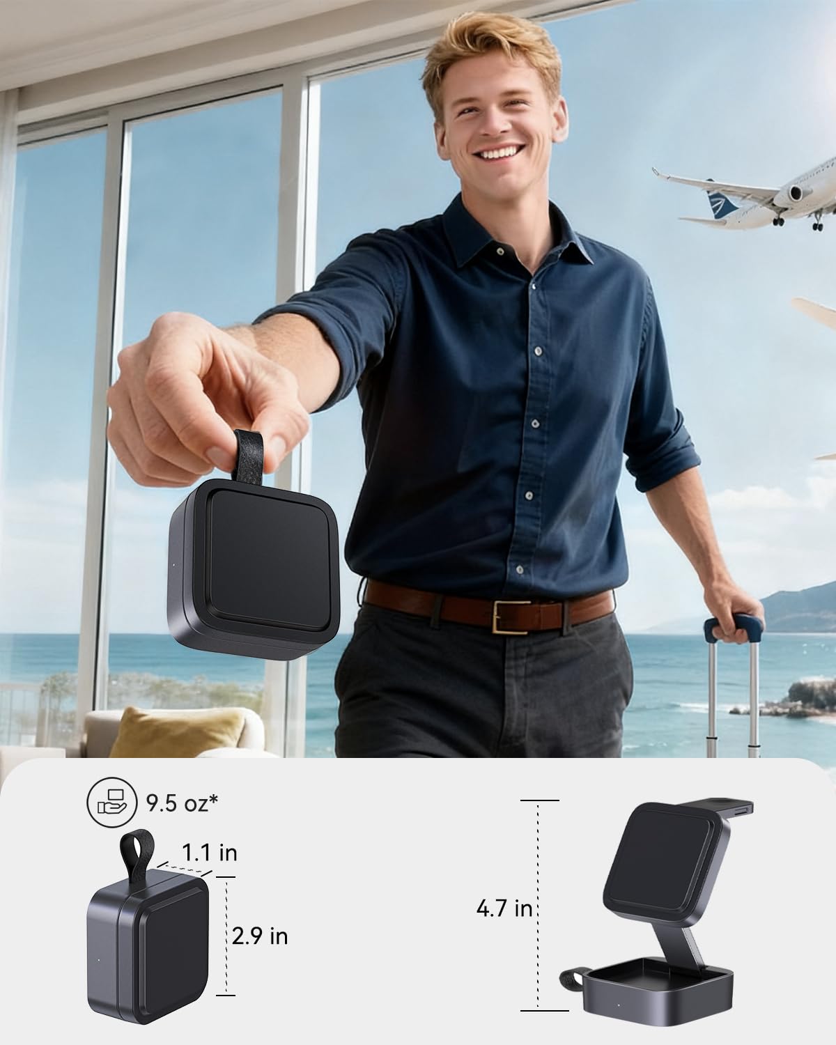 Stazione di ricarica 3 in 1 per Apple, caricabatterie da viaggio magnetico pieghevole veloce compatibile con Mag-Safe per iPhone 17e/17/16/15/14/13/12/Air, Apple Watch & AirPods Pro/4/3/2