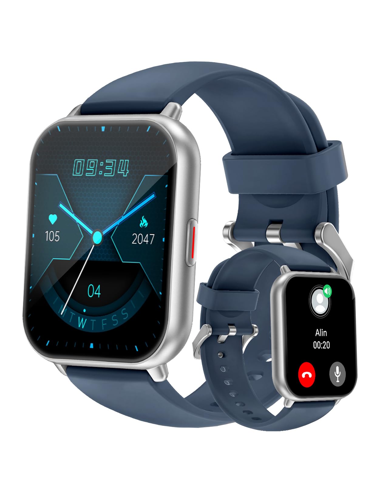 RUIMEN Smartwatch Donna Chiamate Bluetooth Musica Orologio Sportive Contapassi da Polso Cardiofrequenzimetro Saturazione Ossigeno Fitness Tracker Ciclo Mestruale Controllo Sonno per Android iOS Rosa