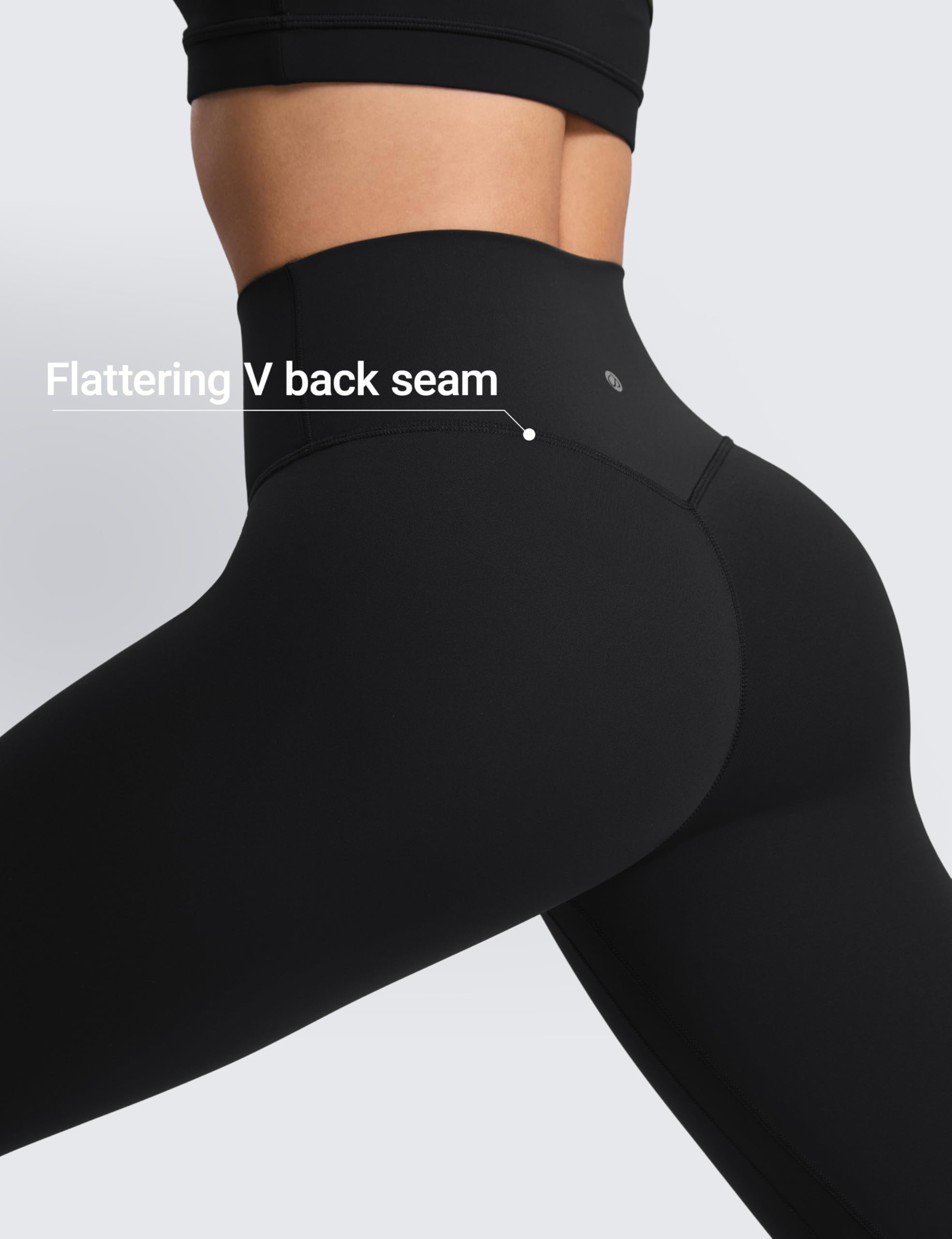 CRZ YOGA SculptAir No Frontale Cucitura Yoga Leggings 64cm - Alto Sciancrato Donna Allenamento Pantaloni
