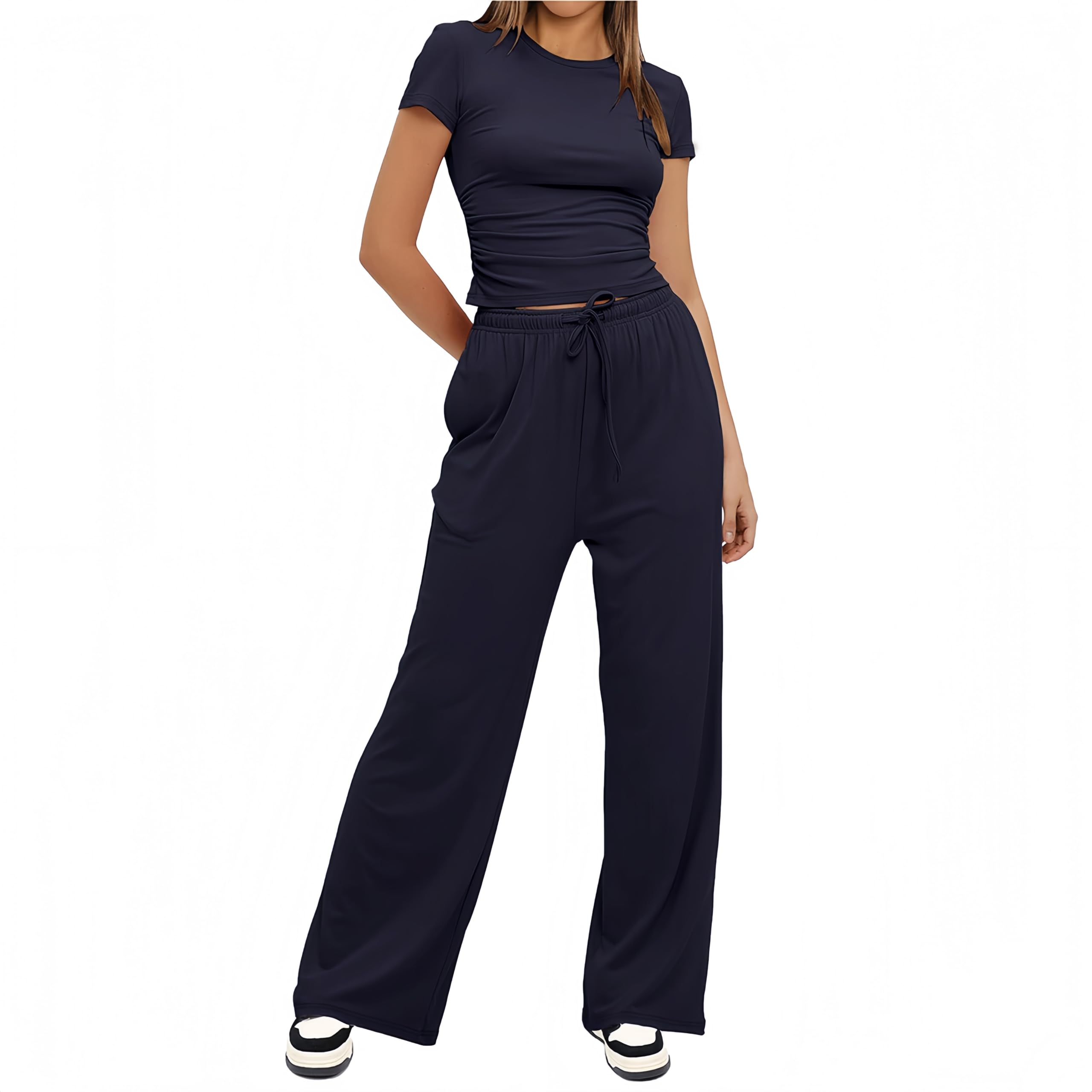 Sportivo Donna Completo Completi Sportivi Due Pezzi Sportiva Estiva Pantaloni Casual Elegante Completo Sportivo Tute da Ginnastica da Donna Estiva 2 Pezzi Homewear