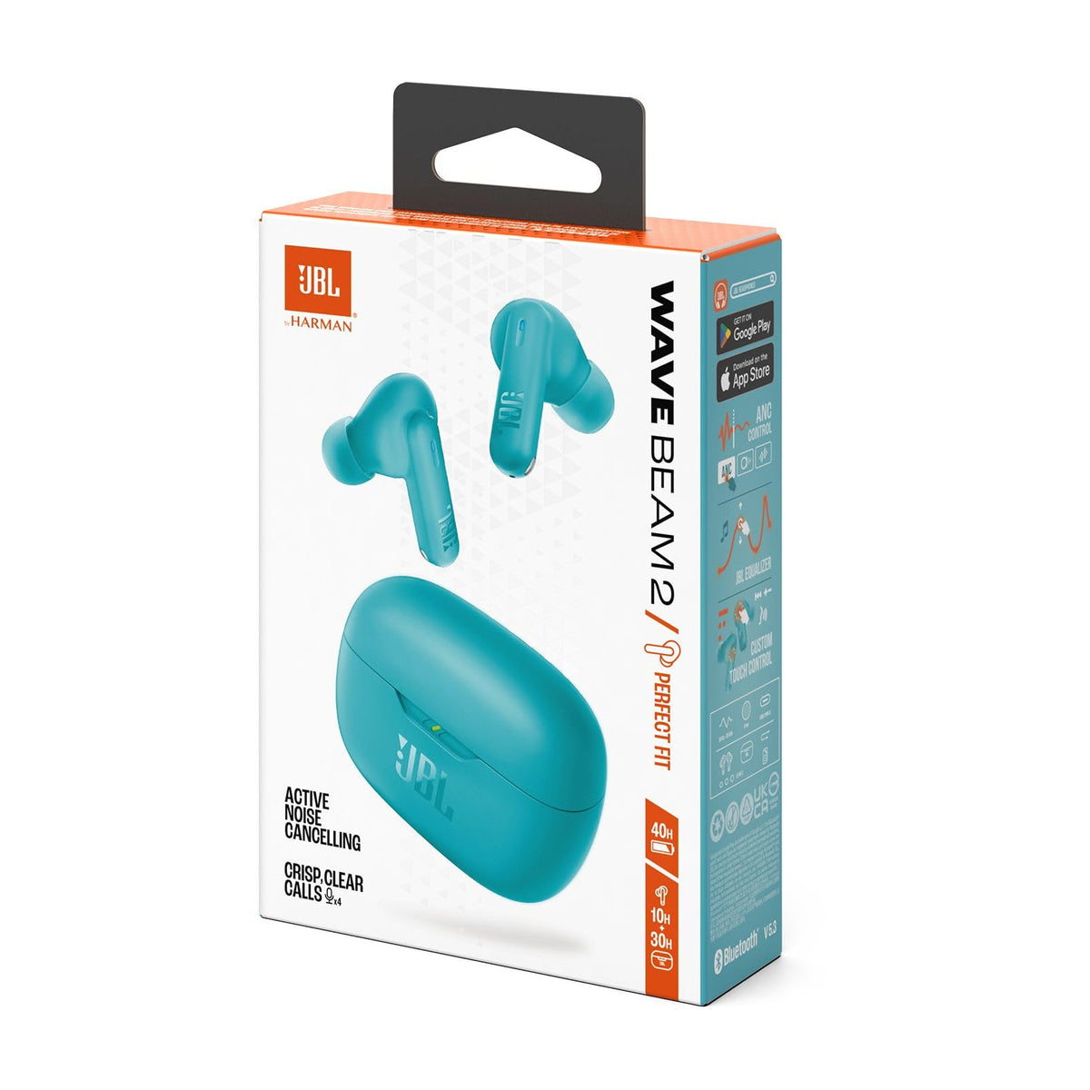 JBL Wave Beam 2, Auricolari Wireless con Cancellazione del Rumore, Nero | Bluetooth 5.3, 40 Ore di Autonomia, Suono JBL Pure Bass, Smart Ambient, Connessione Multipoint, Design Chiuso a Stick