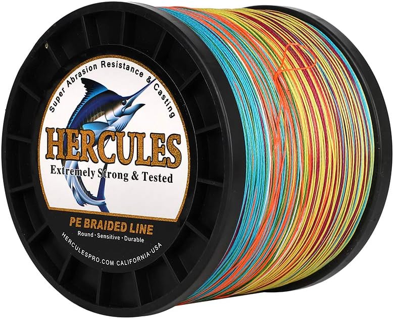 HERCULES Super Cast 100 m – 2000 m Yards filo da pesca intrecciato 10 lb – test per acqua salata acqua dolce PE intrecciato filo di pesce Superline 8 fili