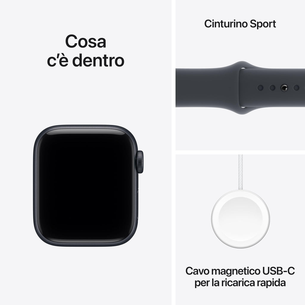 Apple Watch SE 3 GPS, Cassa 40 mm in alluminio galassia con Cinturino Sport galassia - S/M