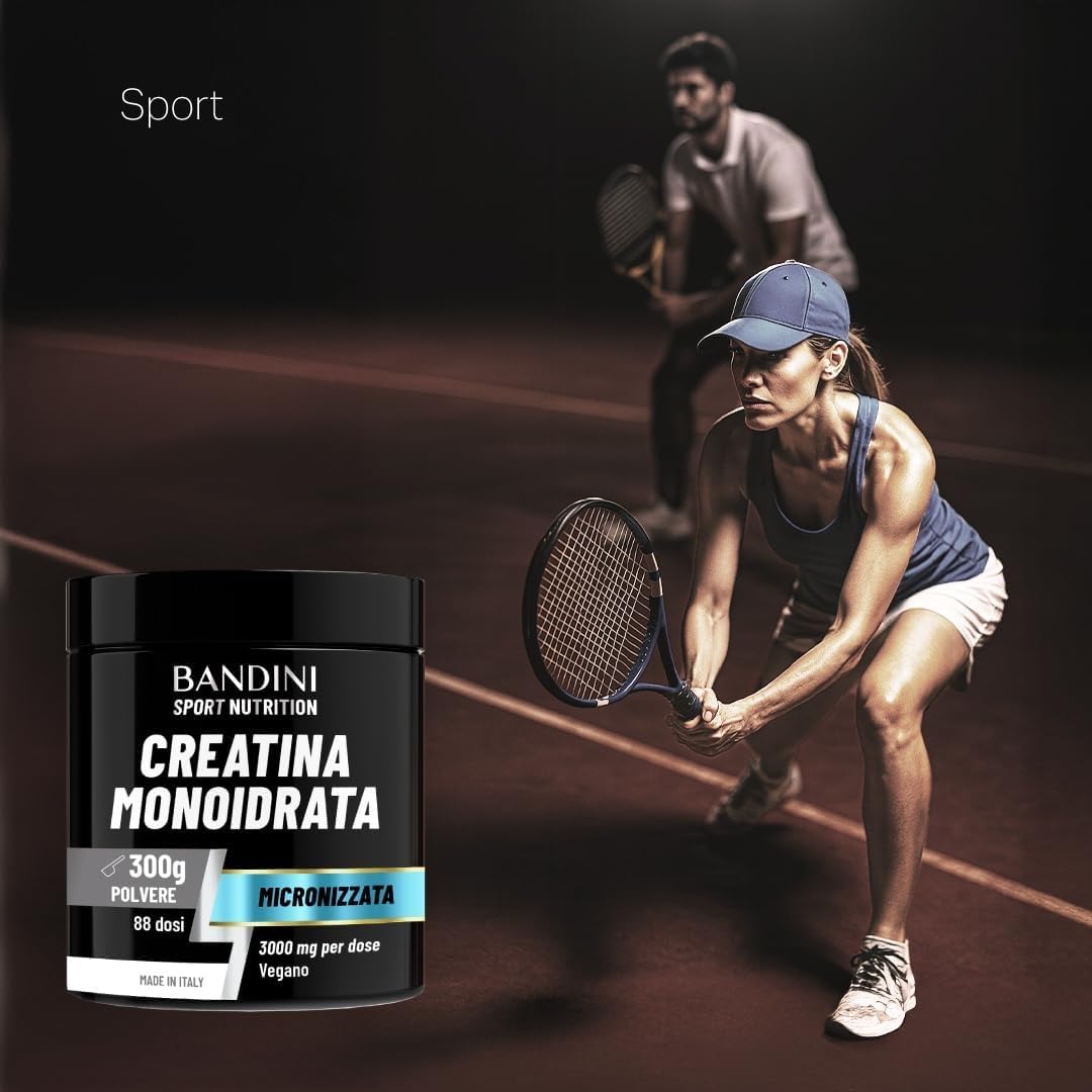 Bandini® Creatina Monoidrata in Polvere Pura al 100% - Integratore per Allenamento, Sport, Palestra e Pre Workout - Include Dosatore - 100% Vegan - A base di Creatine Monoidrato