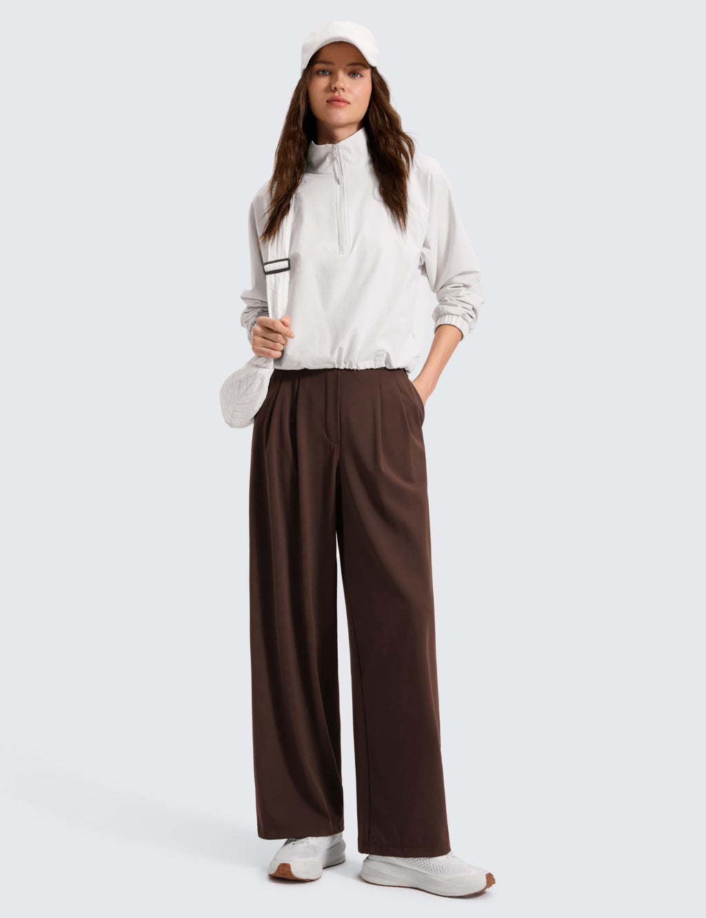 CRZ YOGA 4-Way Stretch Pantaloni da Lavoro Wide Leg Pantaloni da Donna