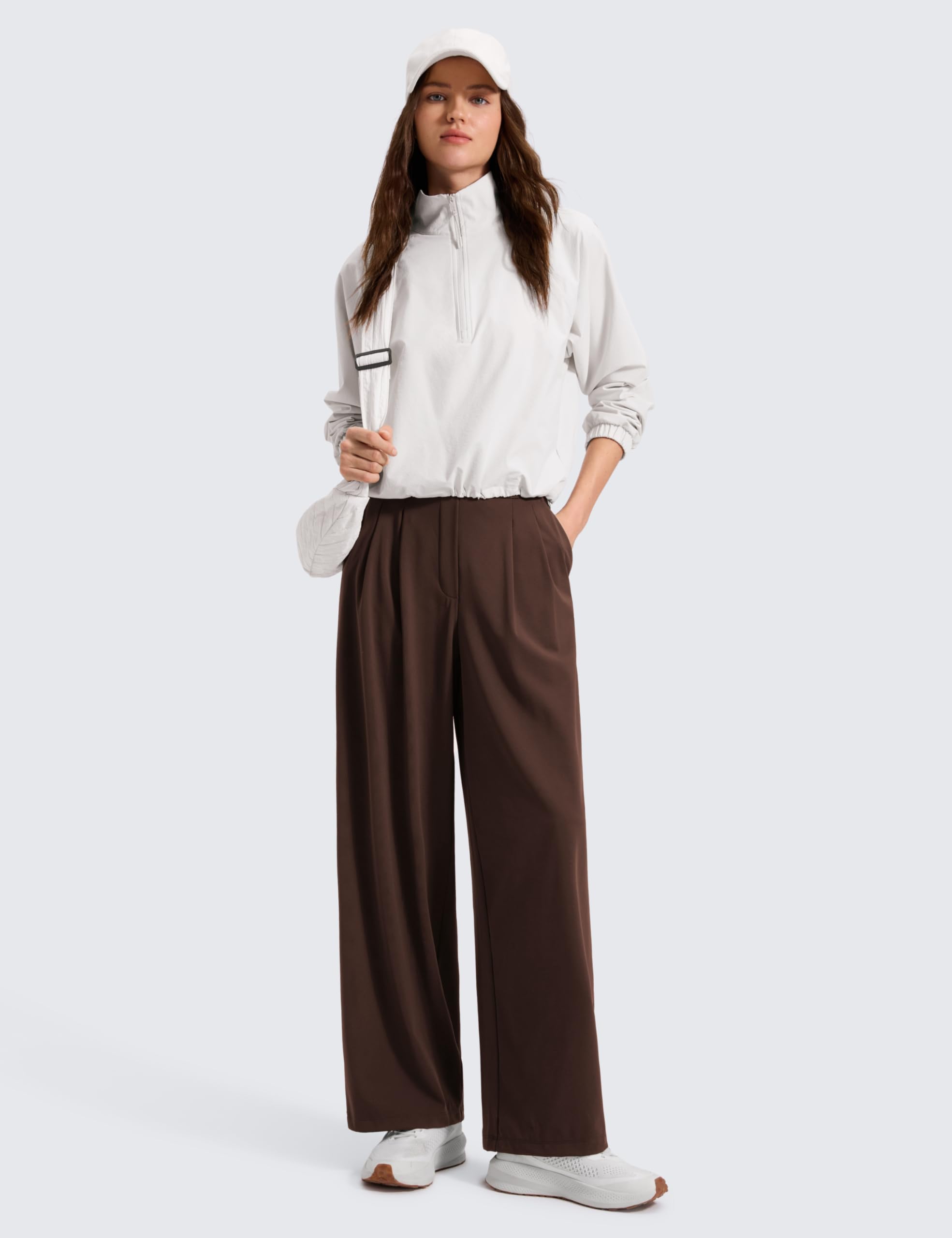 CRZ YOGA 4-Way Stretch Pantaloni da Lavoro Wide Leg Pantaloni da Donna