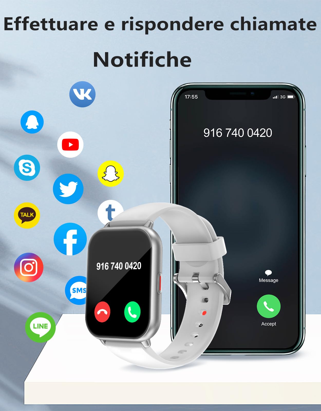 RUIMEN Smartwatch Donna Chiamate Bluetooth Musica Orologio Sportive Contapassi da Polso Cardiofrequenzimetro Saturazione Ossigeno Fitness Tracker Ciclo Mestruale Controllo Sonno per Android iOS Rosa
