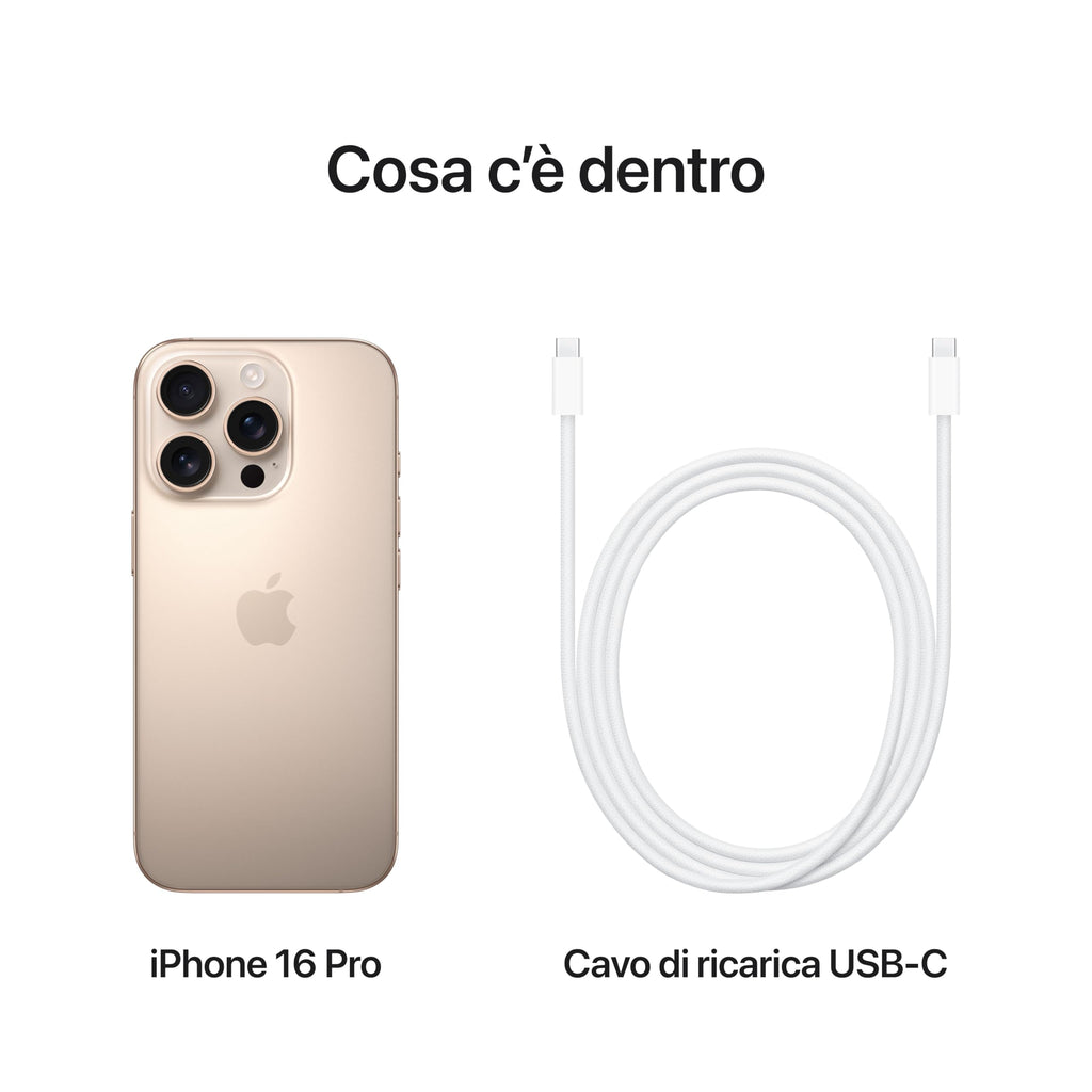 Apple iPhone 16 Pro, 256GB, Titanio Sabbia (Ricondizionato)