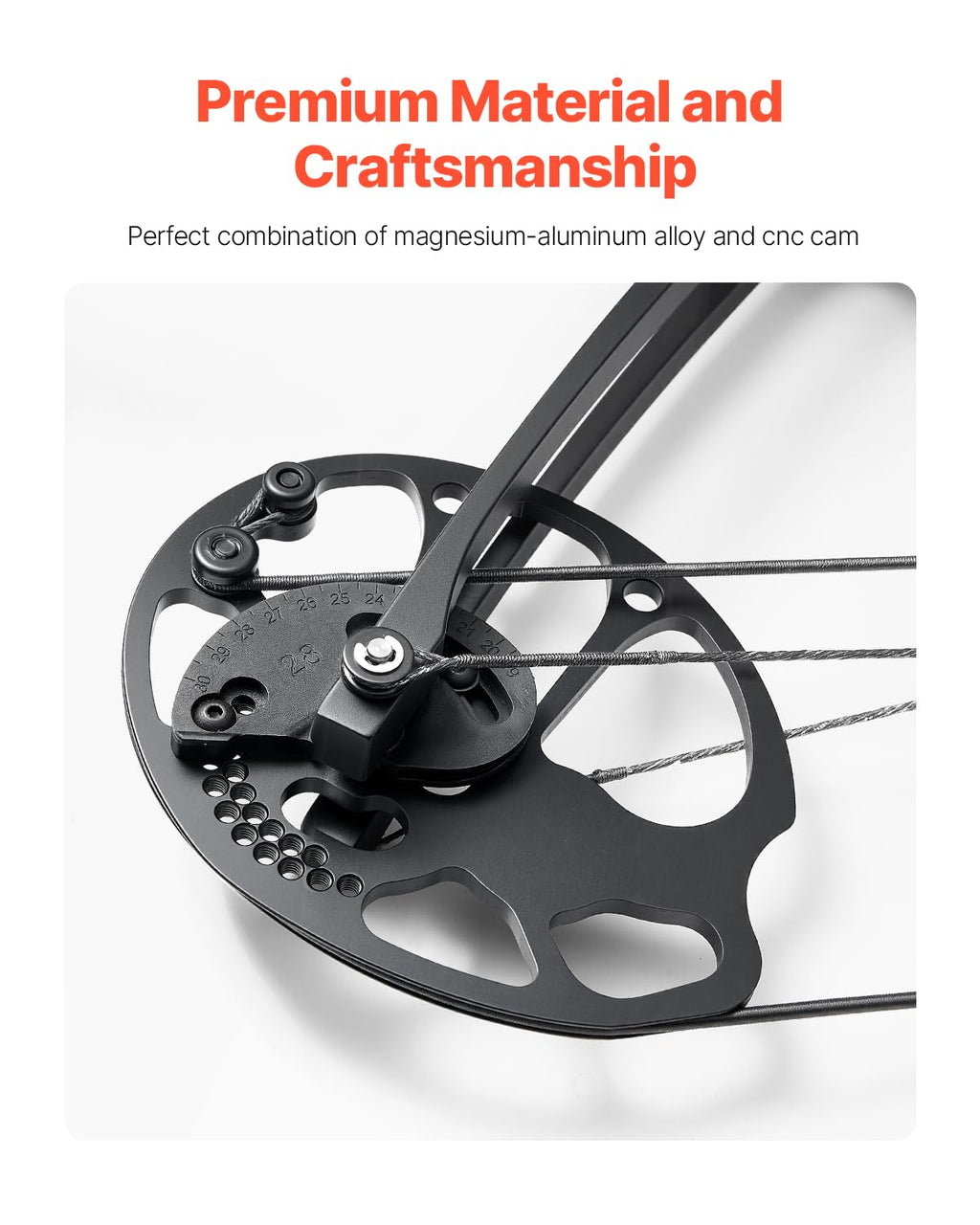 VEVOR Arc à Poulies, Kit d'Arc de Chasse Réglable de 482,6 à 762 mm, Poids de Traction de 8,62 à 31,75 kg, Kit pour Droitier avec Équipement de Chasse, 320 FPS, Noir