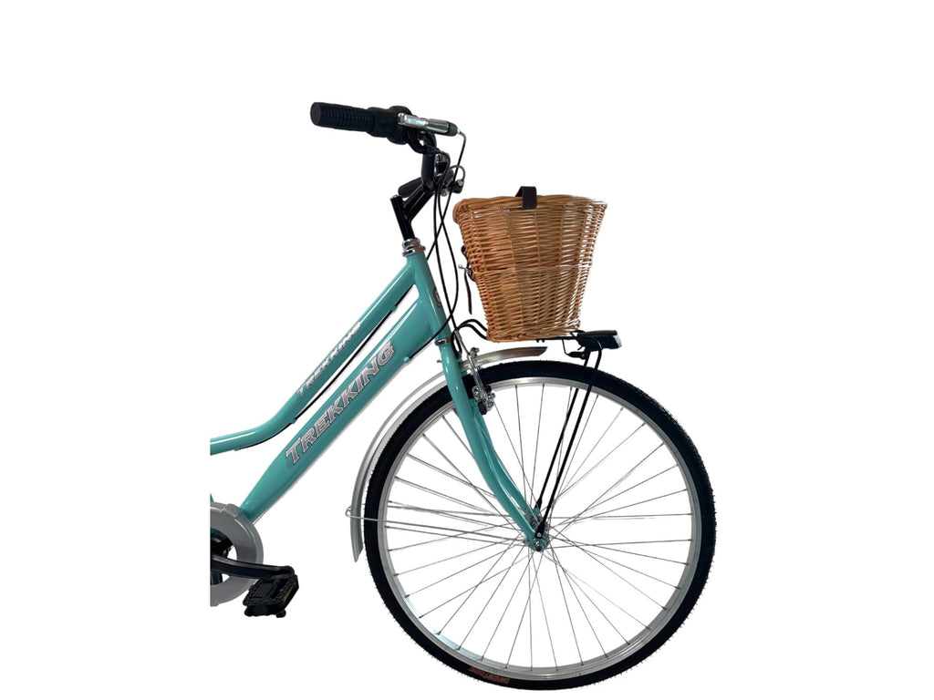 MADICKS Bicicletta Donna da Passeggio Olanda Misura 28 Bici da città Vintage retrò con Cestino Tiffany Turchese Con Cambio
