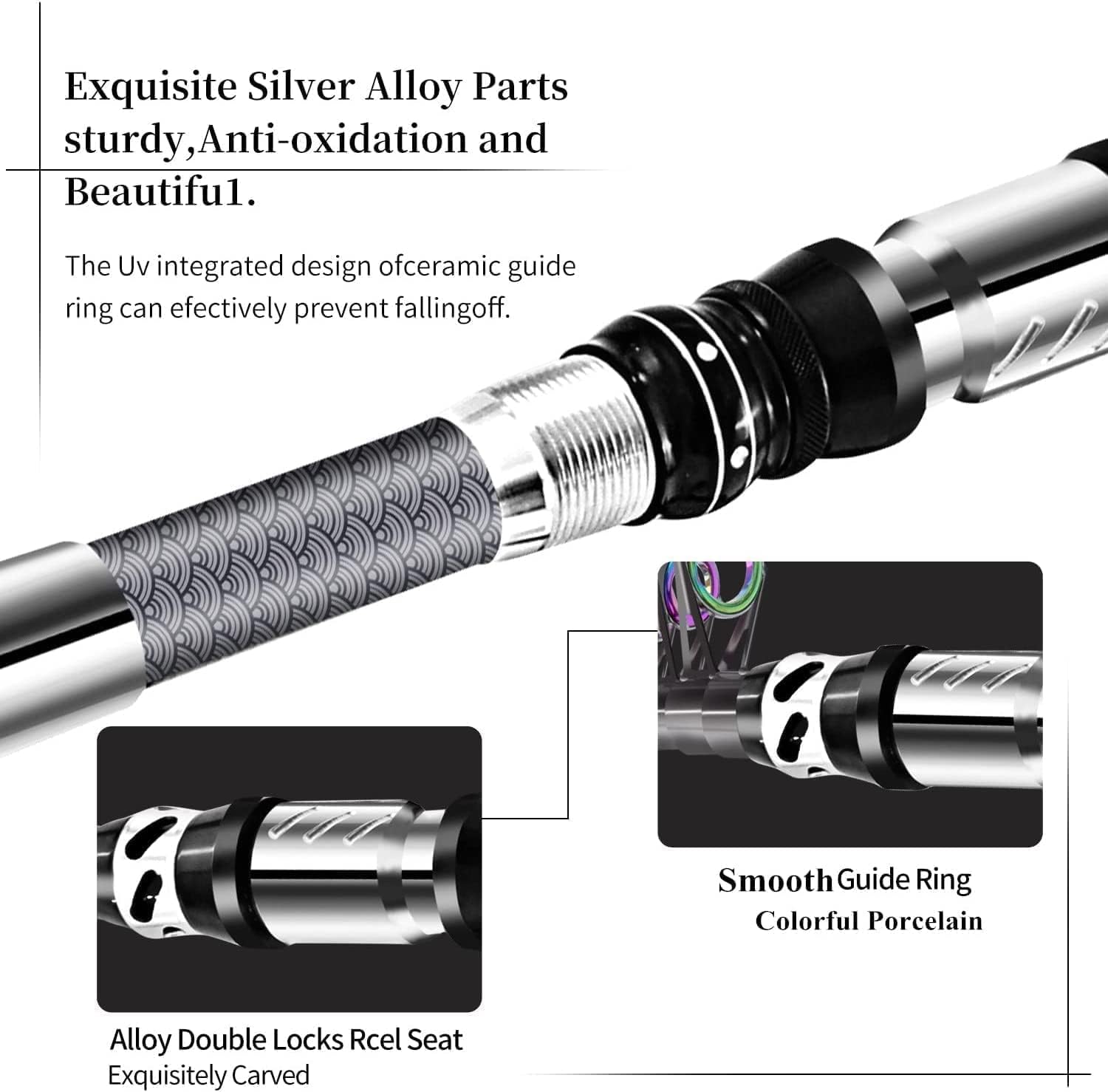 Nuova Portatile Canna da Pesca 99% Fibra di Carbonio con Punta Fluorescente Della Canna,Telescopico Super Hard Ultralight Palo da Pesca per Surf