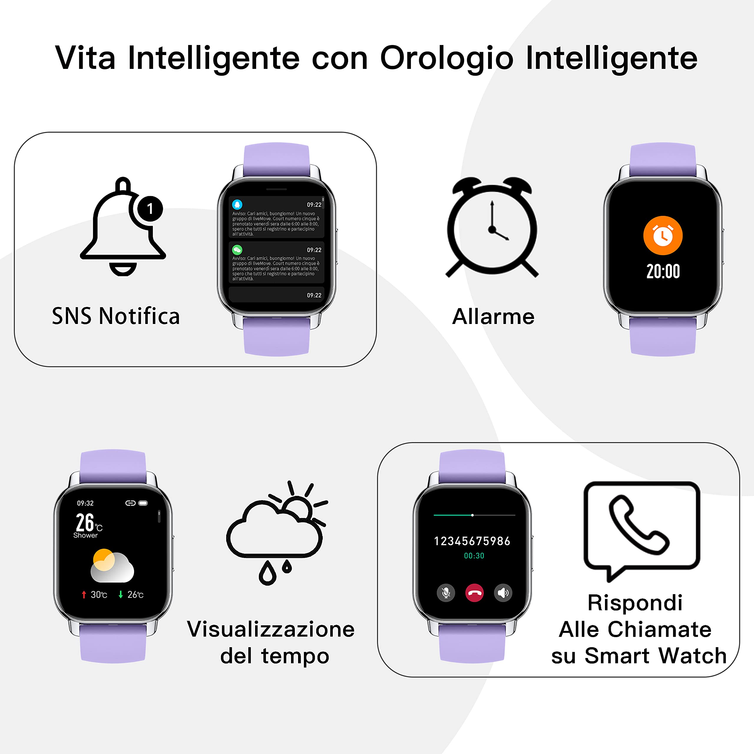 Popglory Smartwatch Uomo Donna Chiamate e Whatsapp, AI Orologio Contapassi 100+ Sports, Assistente, Salute 24/7, Pressione Sanguigna, Cardiofrequenzimetro, SpO2 Sonno, 2 Cinturini per Android iOS
