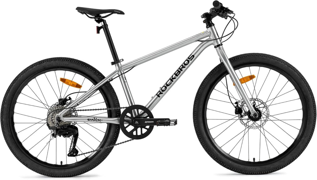 ROCKBROS Darwin Ⅳ Bicicletta Bambini 24 Pollici, MTB con Telaio in Alluminio, Cambio a 9 Velocità, Mountain bike per Ragazzi Ragazze 9-14 anni