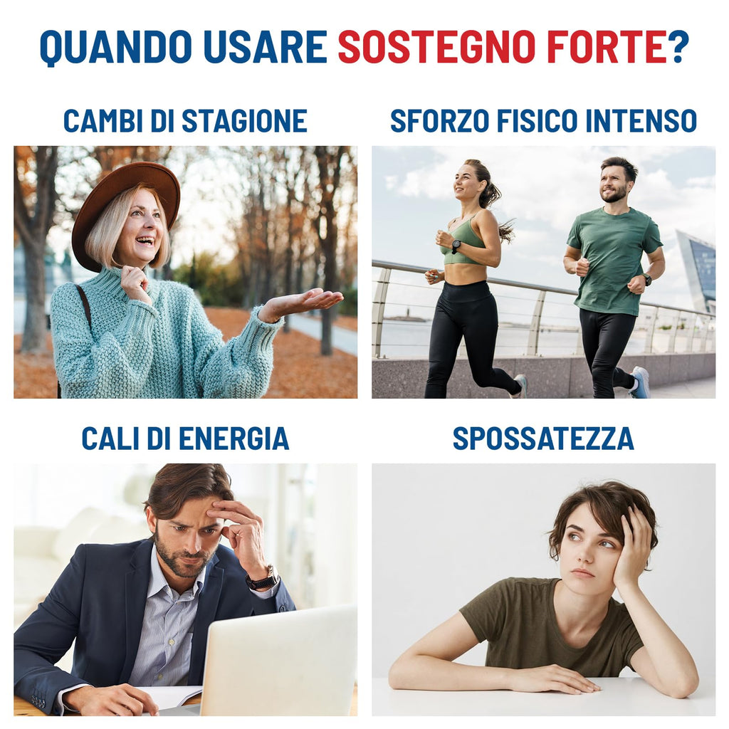 equilibra Integratori Alimentari, Sostegno Forte, Integratore con Creatina, Arginina, Vitamine C, B1, per Incrementare le Prestazioni Fisiche, con Succo Concentrato di Arancio, 22 Bustine Monodose