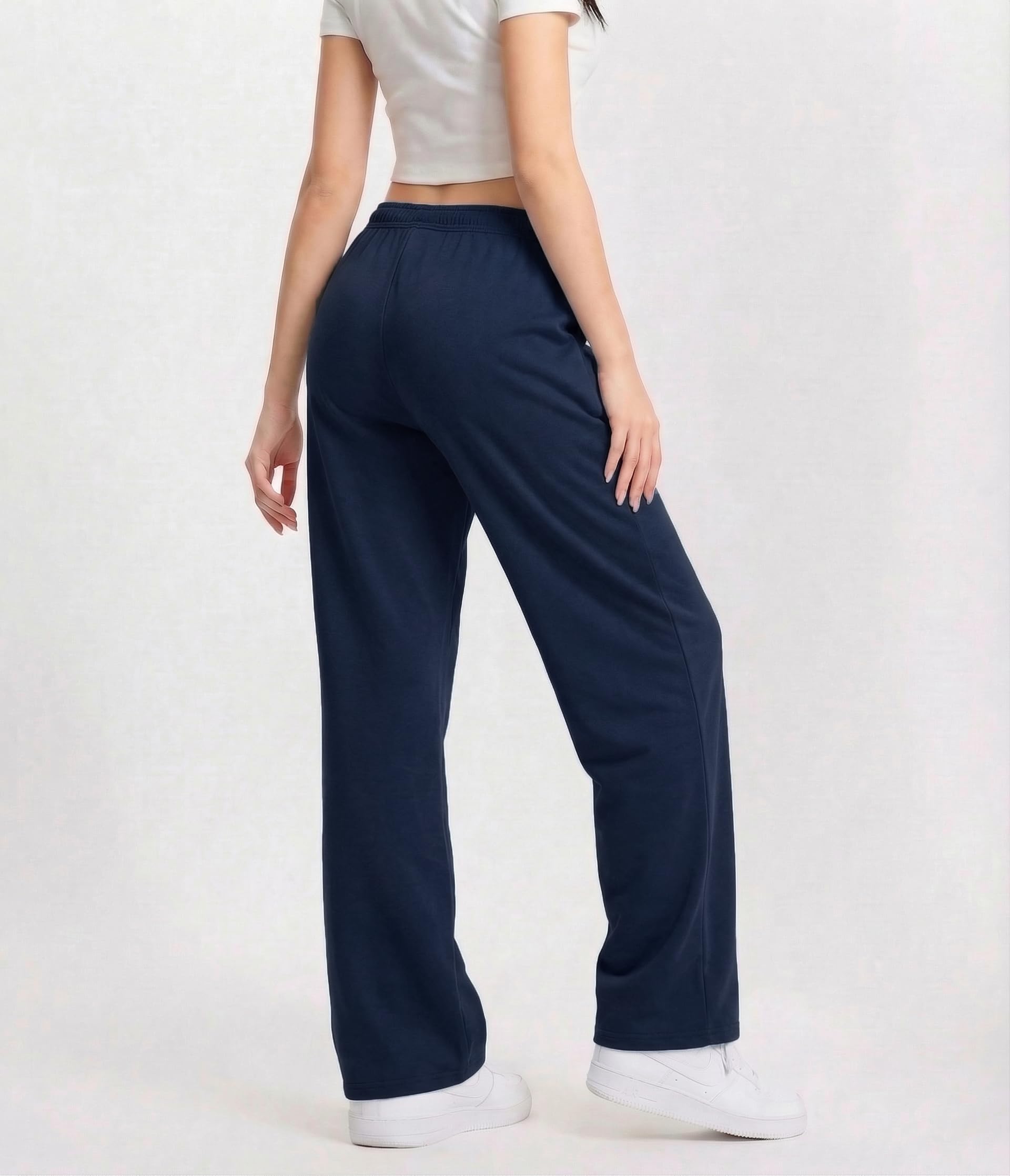 Pantaloni Tuta Donna Larghi Vita Alta con Tasche Pantaloni Sportivi Leggeri e Comodi Jogging Casual Fitness Palestra