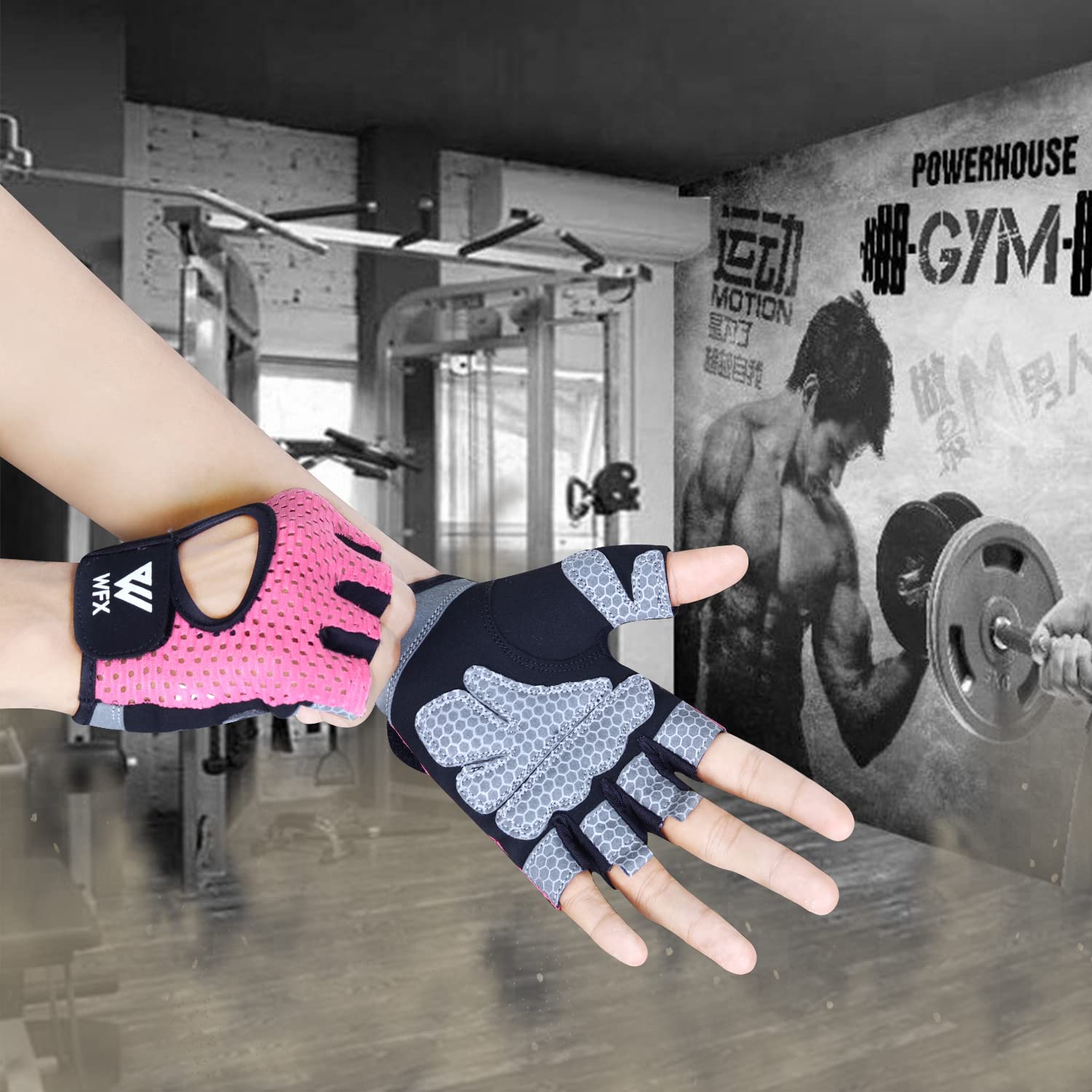 WESTWOOD FOX Guanti da fitness traspiranti e antiscivolo, per uomo e donna, per sollevamento pesi, bodybuilding, palestra, crossfit, allenamento con i pesi