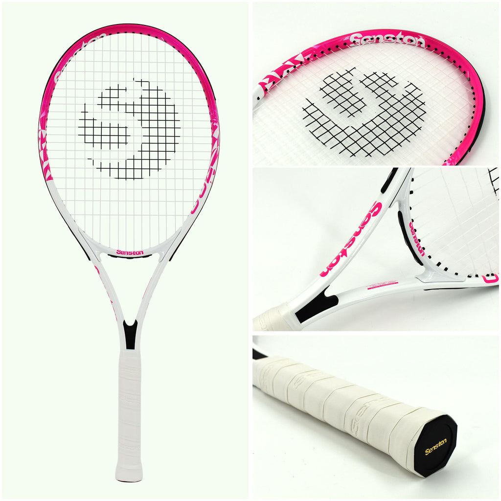 Senston Racchetta da Tennis da 27'', Racchette Tennis con Borsa, Grip da Tennis, Smorzatore di Vibrazioni, Presa e Controllo Eccellenti