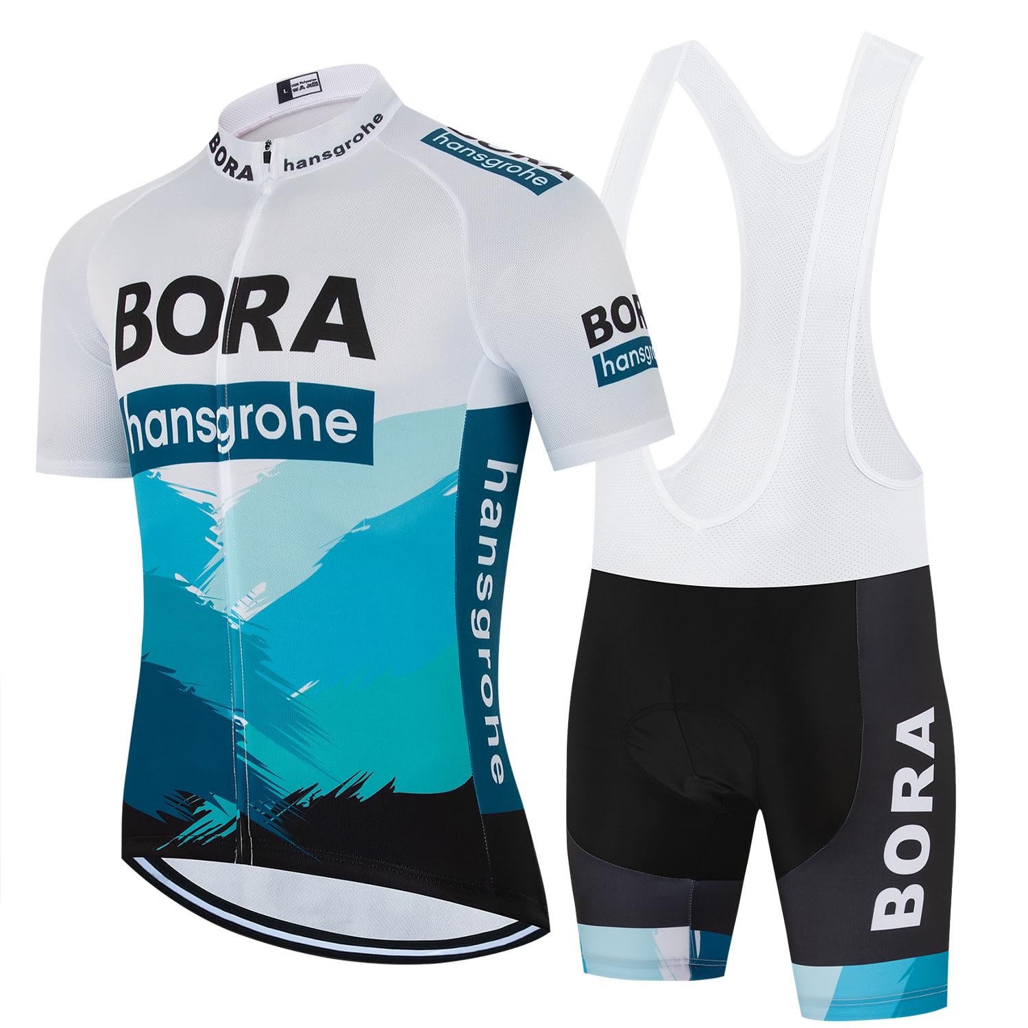 Abbigliamento Ciclismo da Uomo Maniche Corte Completo Bici Completo Ciclismo Manica Corta Tuta Ciclismo Uomo Pantaloncini con Bretelle in Gel 3D Traspirante e ad Asciugatura Rapida