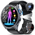 YUPENG 2026 Nuovo AI Smartwatch Uomo ChatGPT ECG/HRV/Lipidi/Acido Urico/BMI, 1.53" Orologio Fitness Chiamate/Torcia, 24H Pressione Sanguigna/Sonno/Temperatura/Cardiofrequenzimetro/SOS, Android iOS