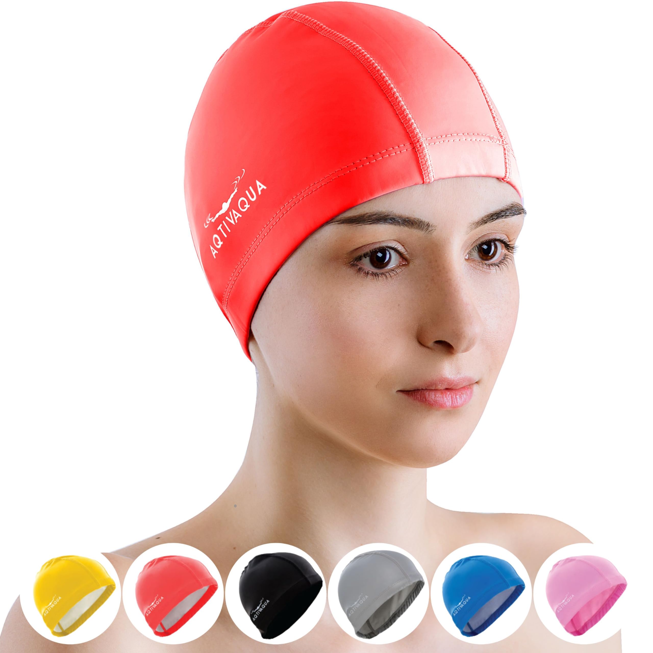 AqtivAqua Cuffia Piscina Uomo, Donna e Bambini — Morbida ed Elastica in Spandex con Rivestimento Protettivo — Ideale per l'Uso in Piscina