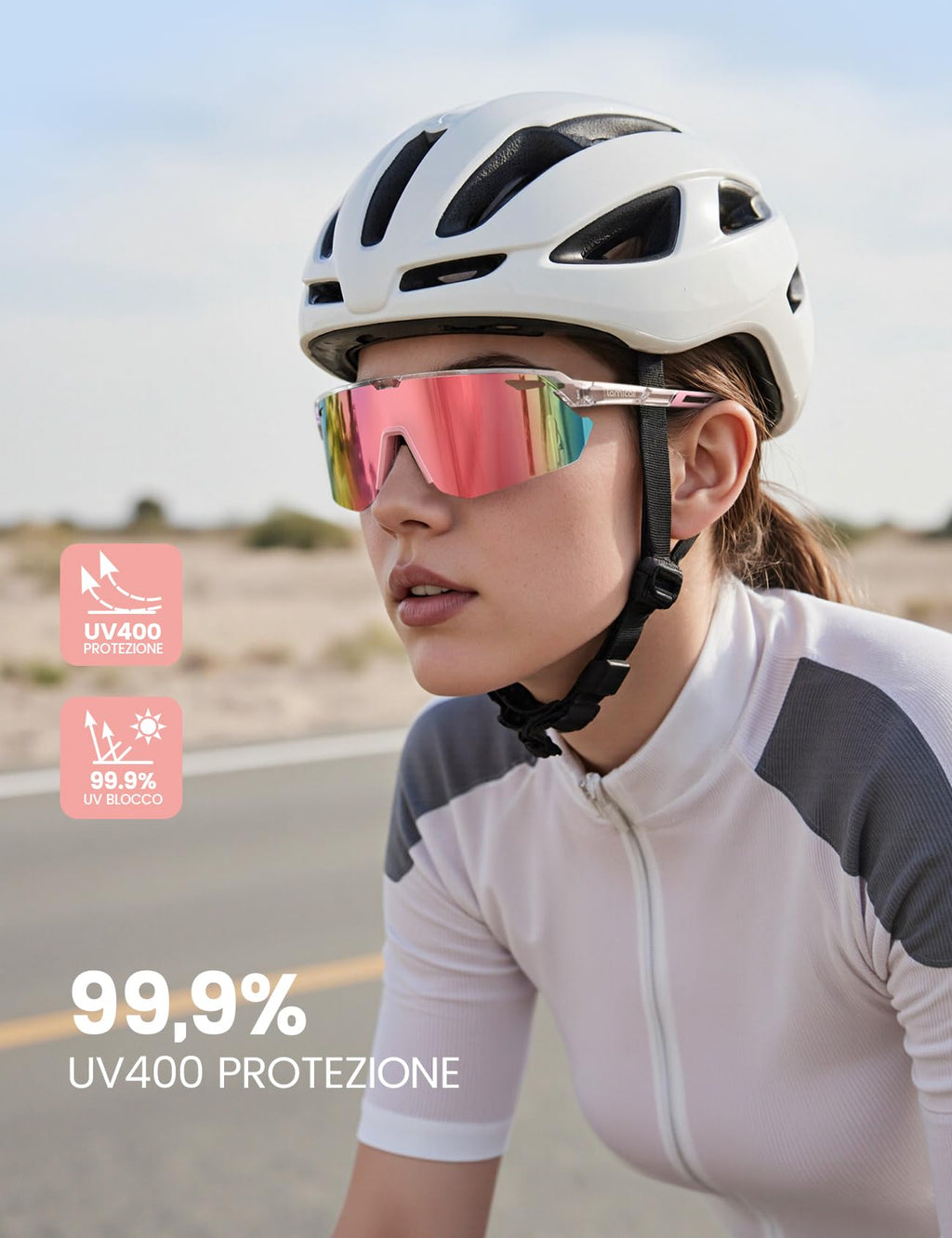 Lamicall Occhiali da Sole Ciclismo Polarizzati, [24g Ultraleggero] Anti-UV400, TR90-Telaio, Nasello Regolabile, Occhiali da Sole Sportivi per Uomo e Donna, per Pesca/Corsa/Sport all'Aperto