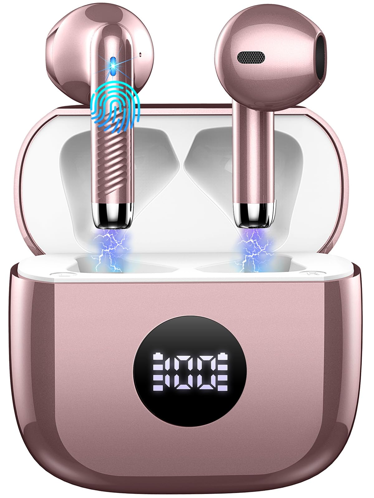 2026 Cuffie Bluetooth Auricolari Bluetooth 5.4, Cuffie Wireless con 4 ENC Cancellazione Rumore Mic, Cuffie in Ear 40 Ore di Riproduzione, Cuffie Senza Filo HiFi Stereo IP7 Impermeabili per iOS/Android