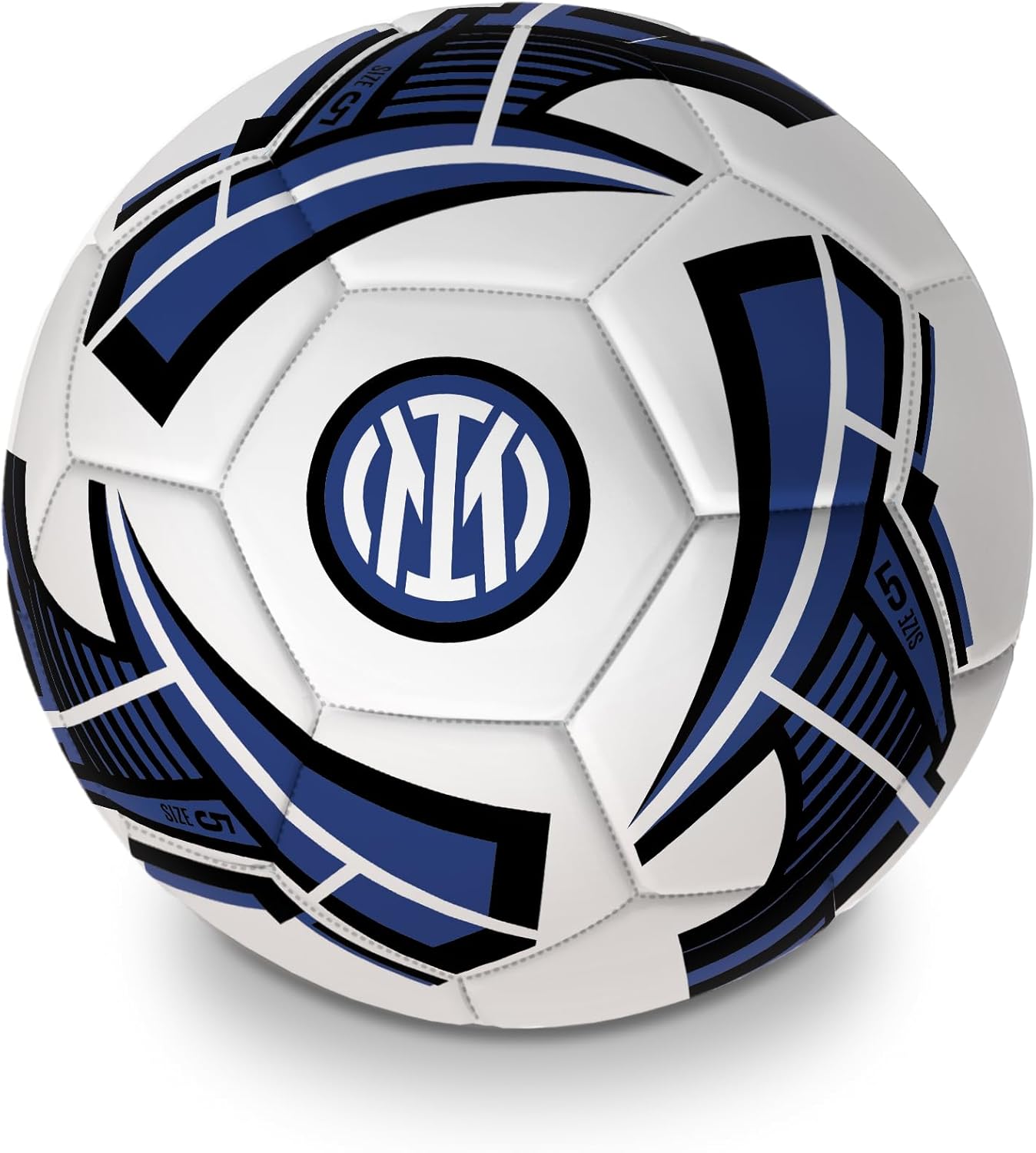 Mondo Sport - Pallone da Calcio cucito F.C. Inter Milano - size 5 - 410 g - Prodotto ufficiale - Colore Nero/azzurro/bianco - 13642