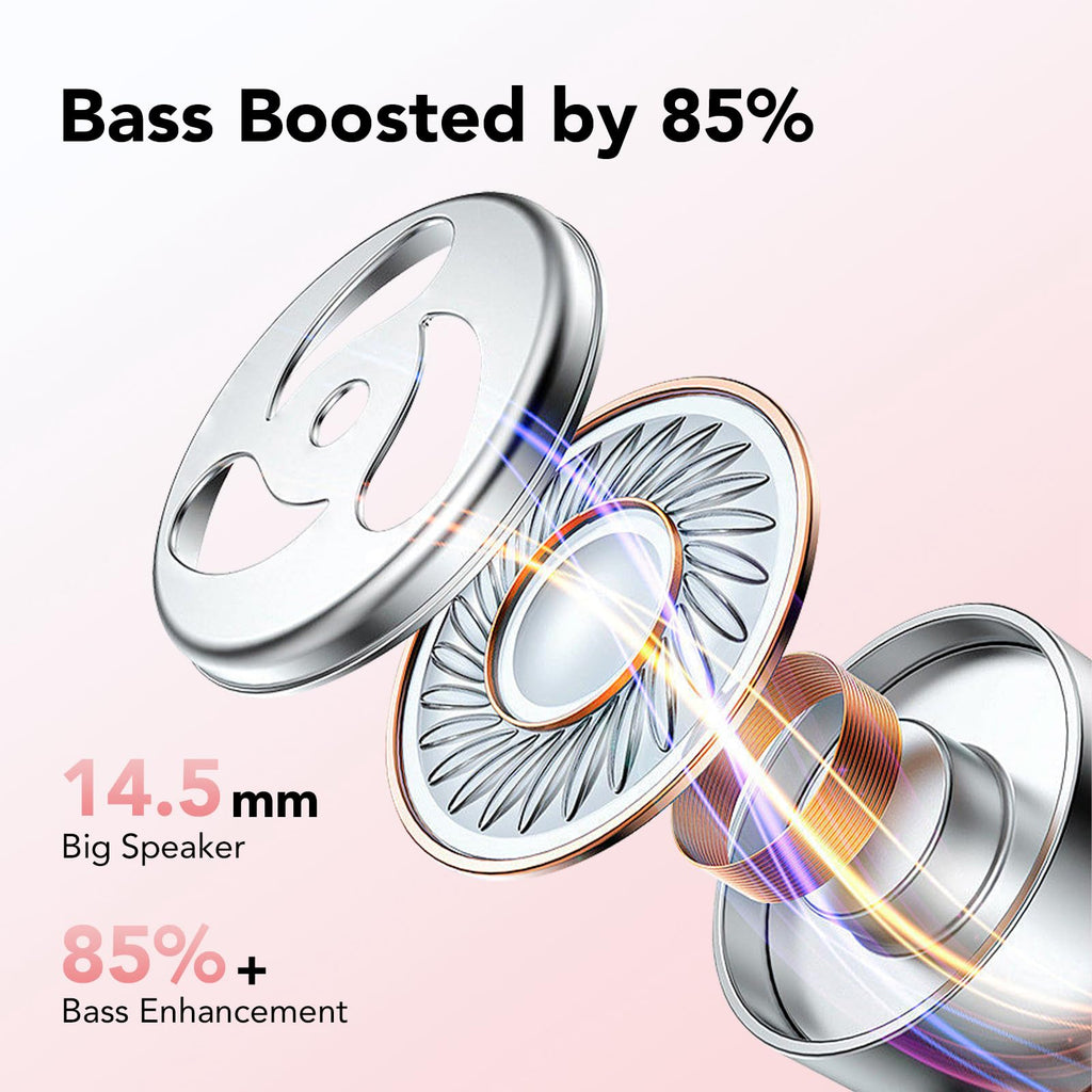 Cuffie Bluetooth, Sport Auricolari Bluetooth 5.3 con Gancio per Orecchio, 60H con Indicatore LED per Cassa di Ricarica, Chiamata ENC HD, Vestibilità Comoda, Basso Profondo, IPX7 Impermeabile(Nero).