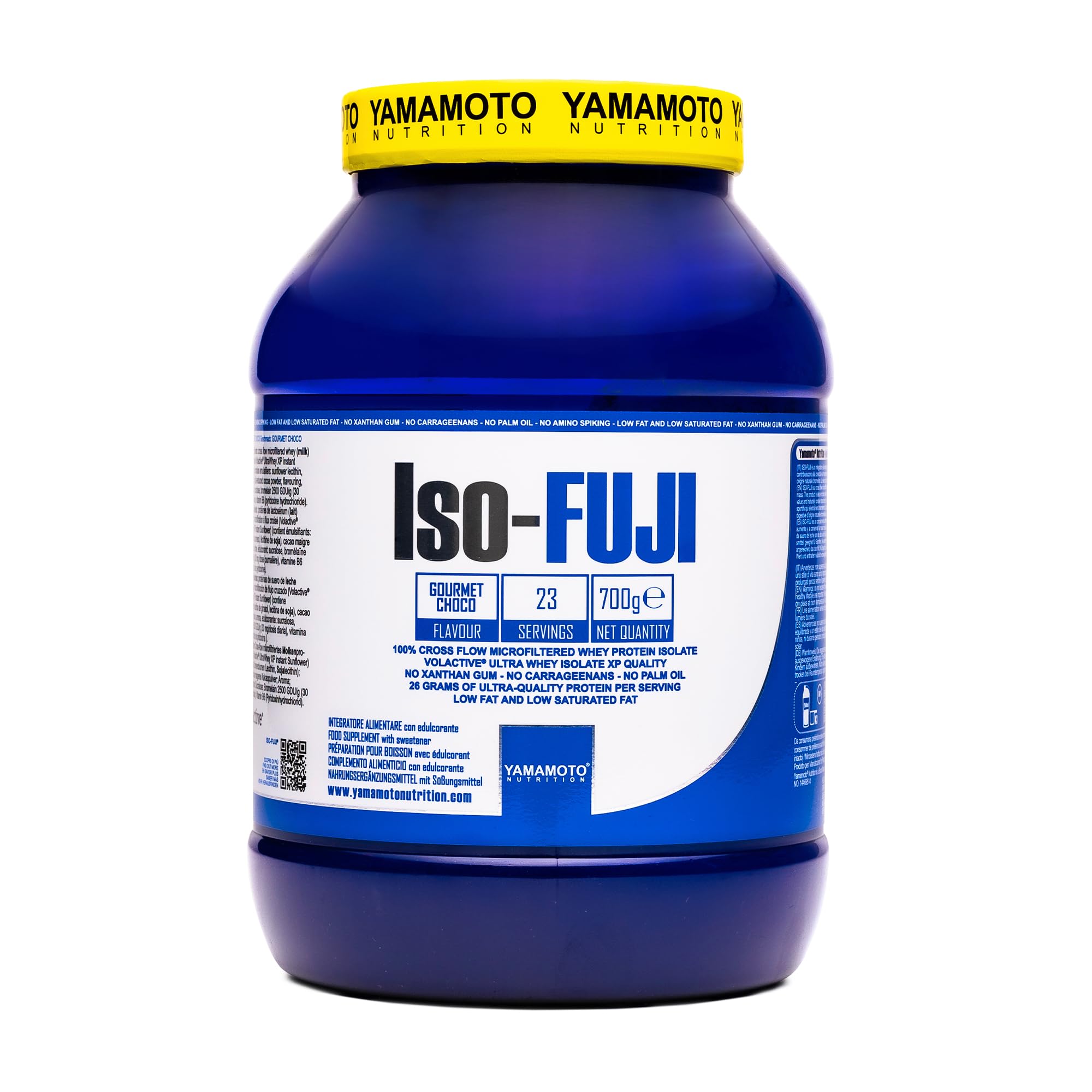YAMAMOTO NUTRITION Iso-FUJI 700 grammi, 100% proteine del siero di latte isolate di qualità Volactive® UltraWhey XP, altissimo contenuto proteico e adatte ad ogni momento