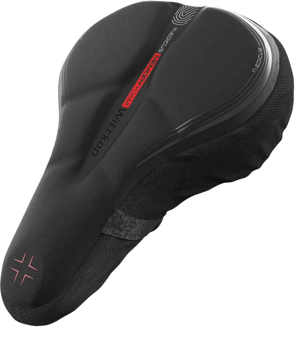 WITTKOP Cuscino per sella da bici in memory foam confortevole I Coprisella da bici per uomo e donna con design ergonomico a 3 zone
