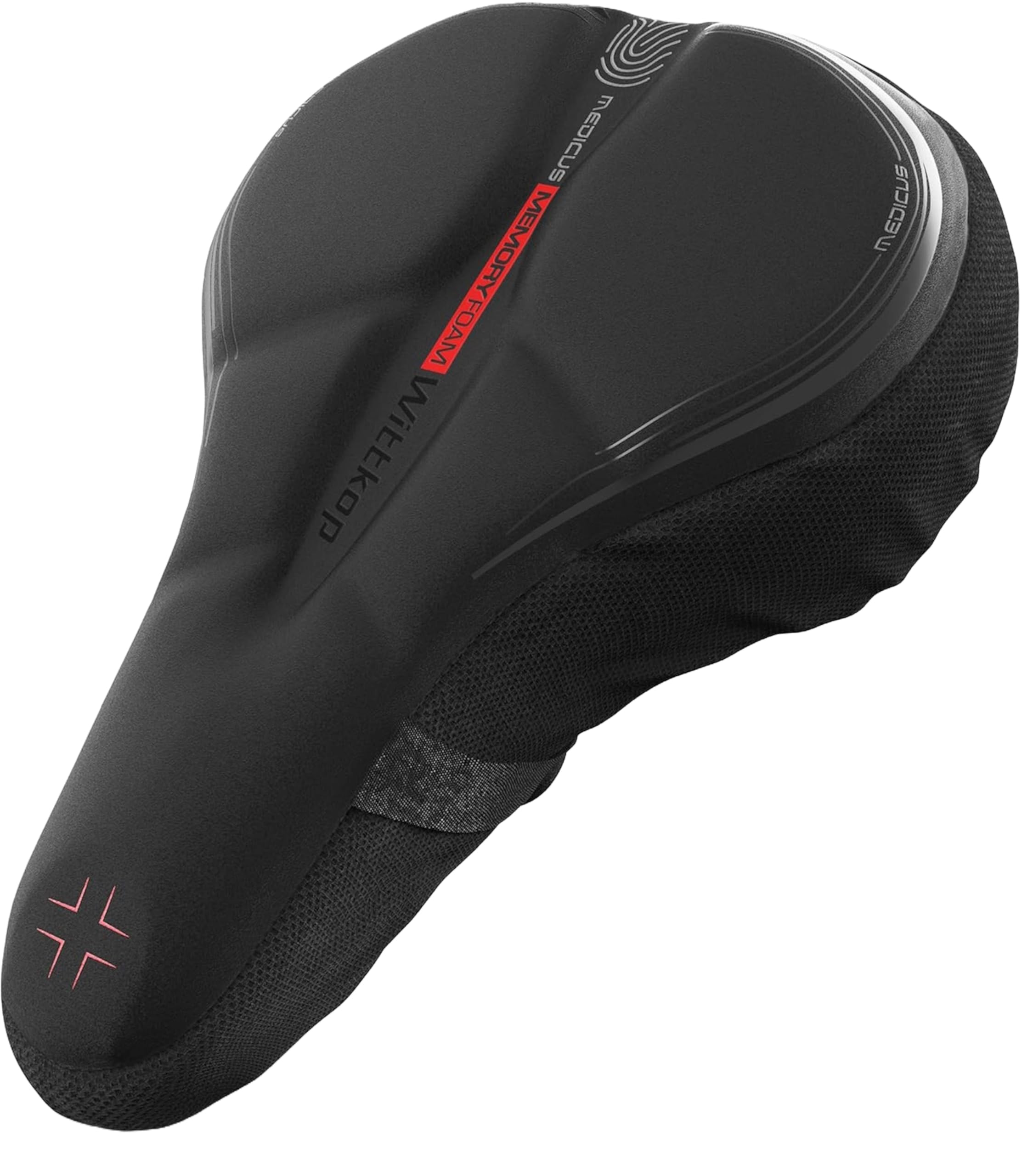 WITTKOP Cuscino per sella da bici in memory foam confortevole I Coprisella da bici per uomo e donna con design ergonomico a 3 zone