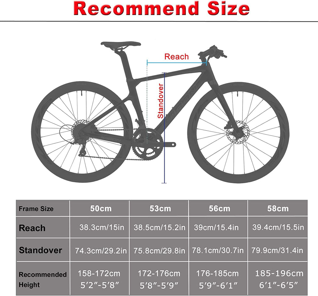 KABON Bici da corsa carbonio, 700C bici da strada T800 con 105 R7000 22 velocità Bicicletta da corsa con freno a disco per uomini e donna